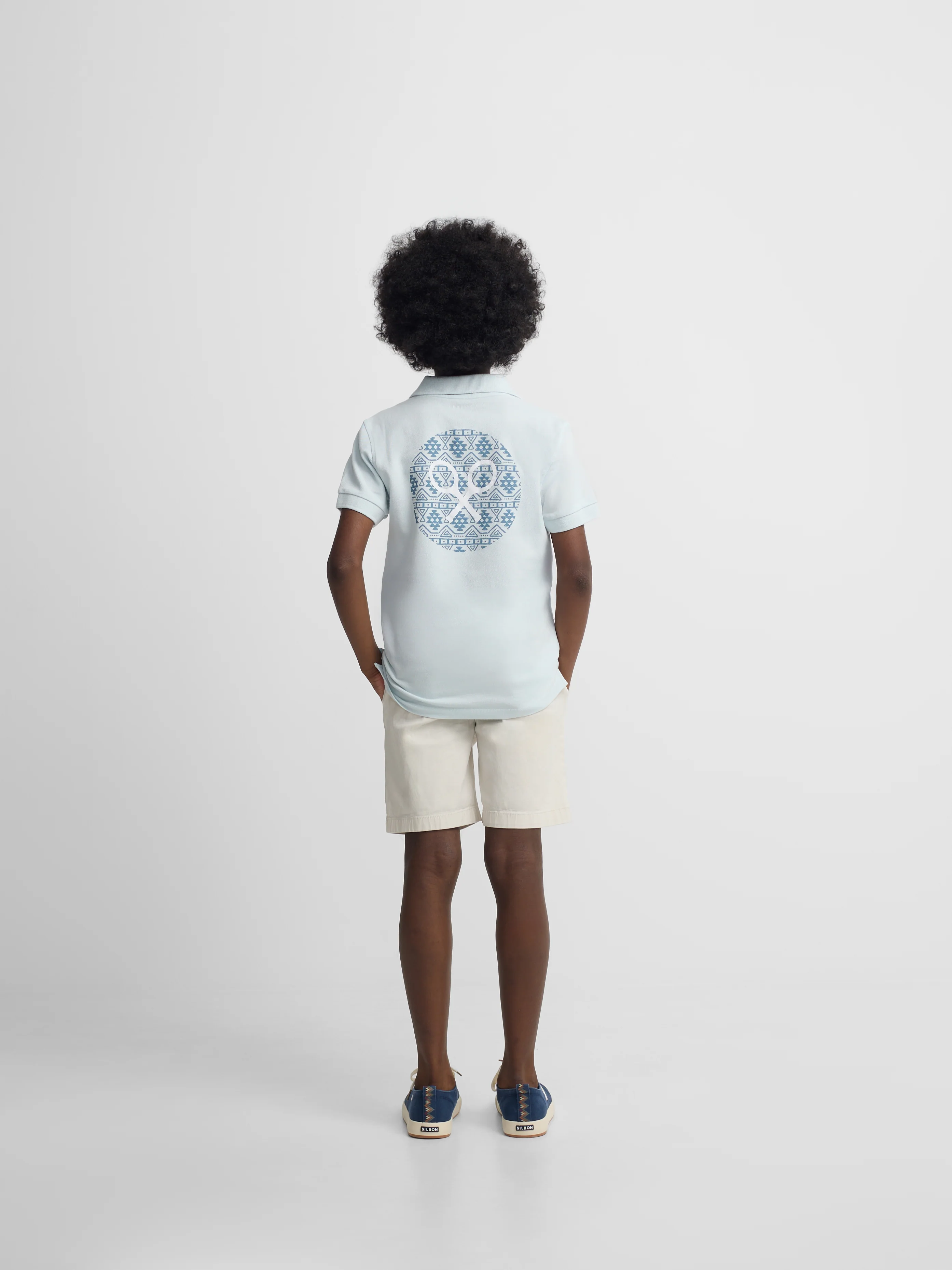 Polo kids raqueta etnica azul - Image 6