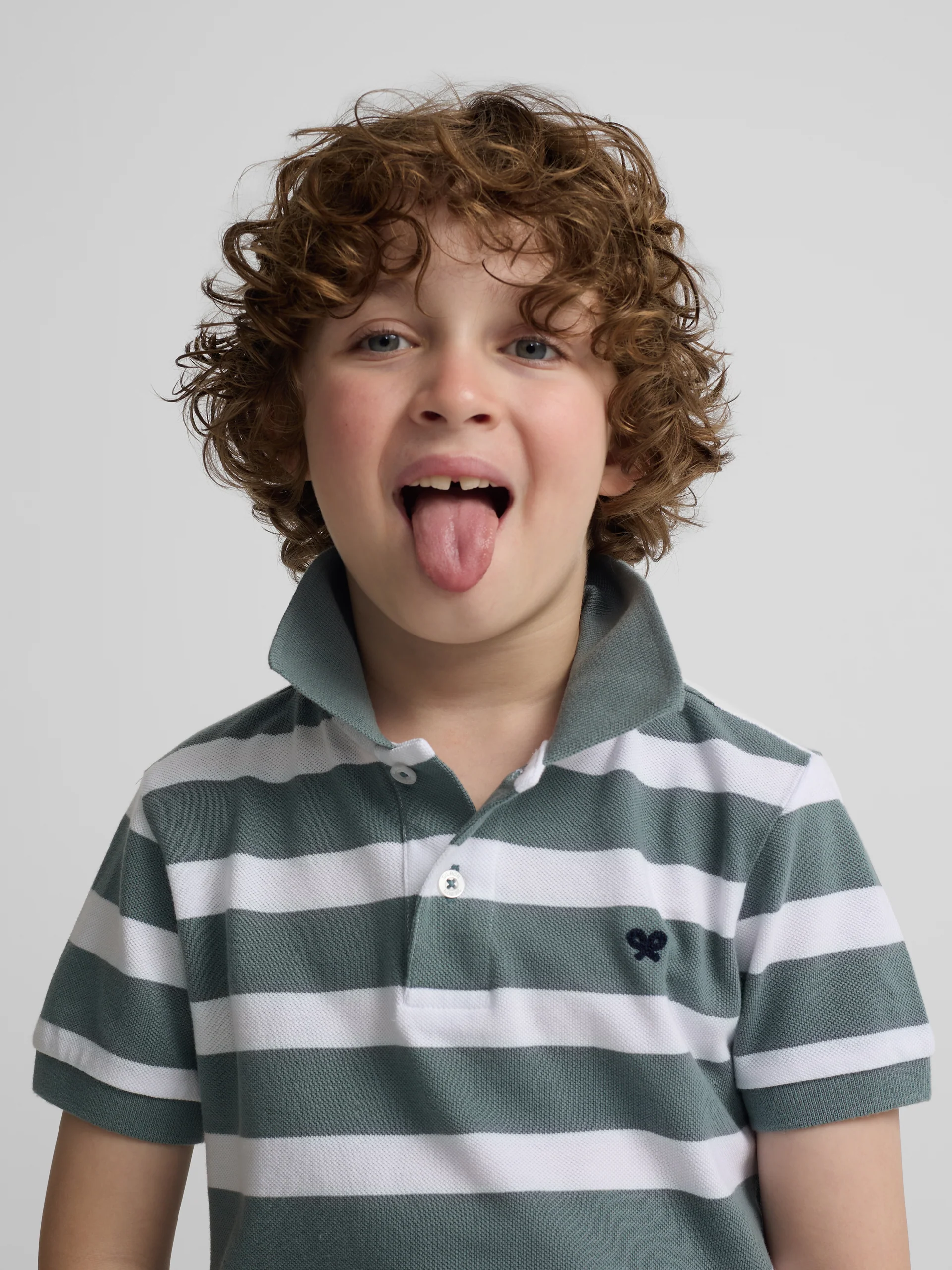 Polo kids rayas blanco verde - Image 3