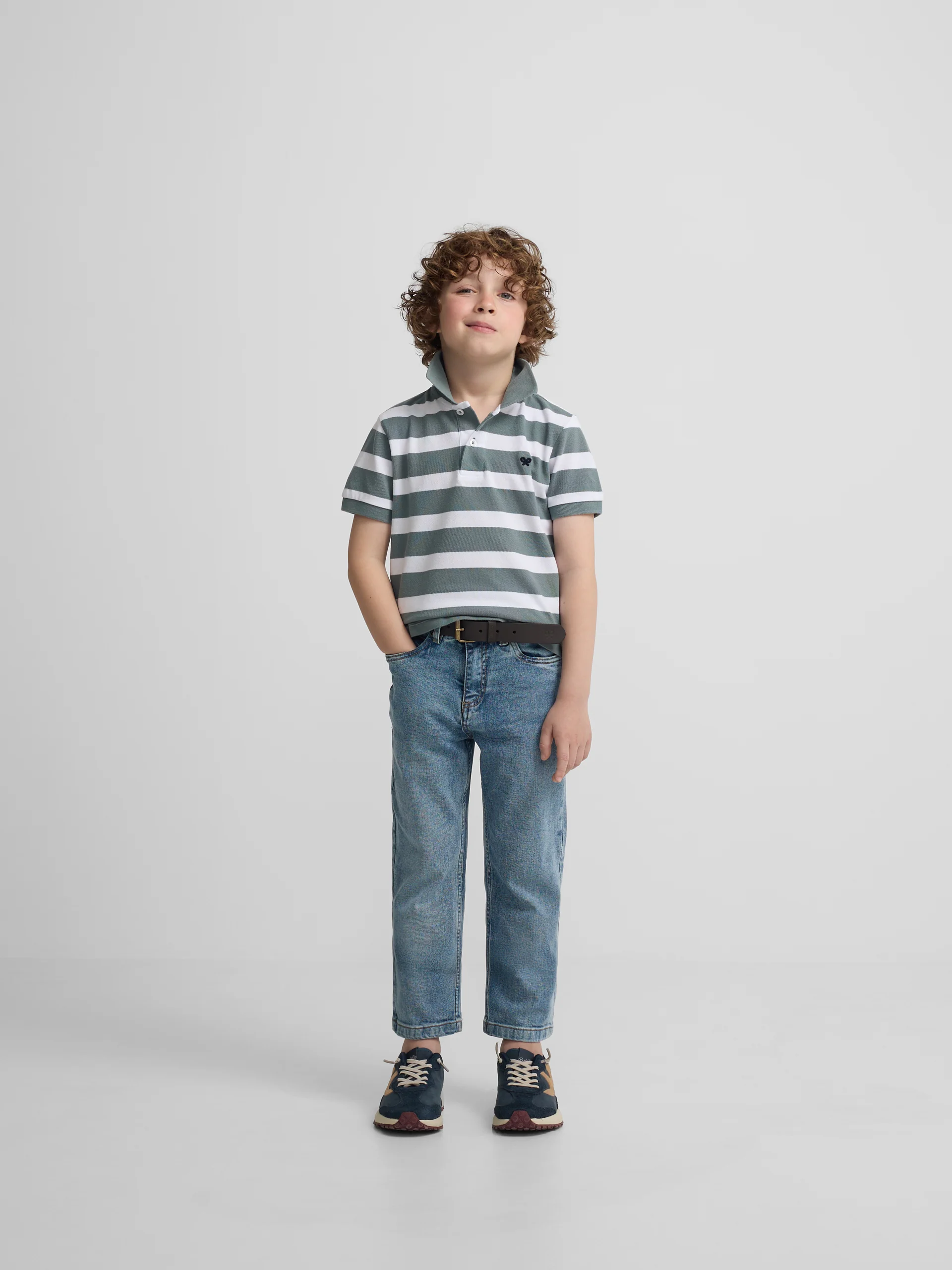 Polo kids rayas blanco verde - Image 4