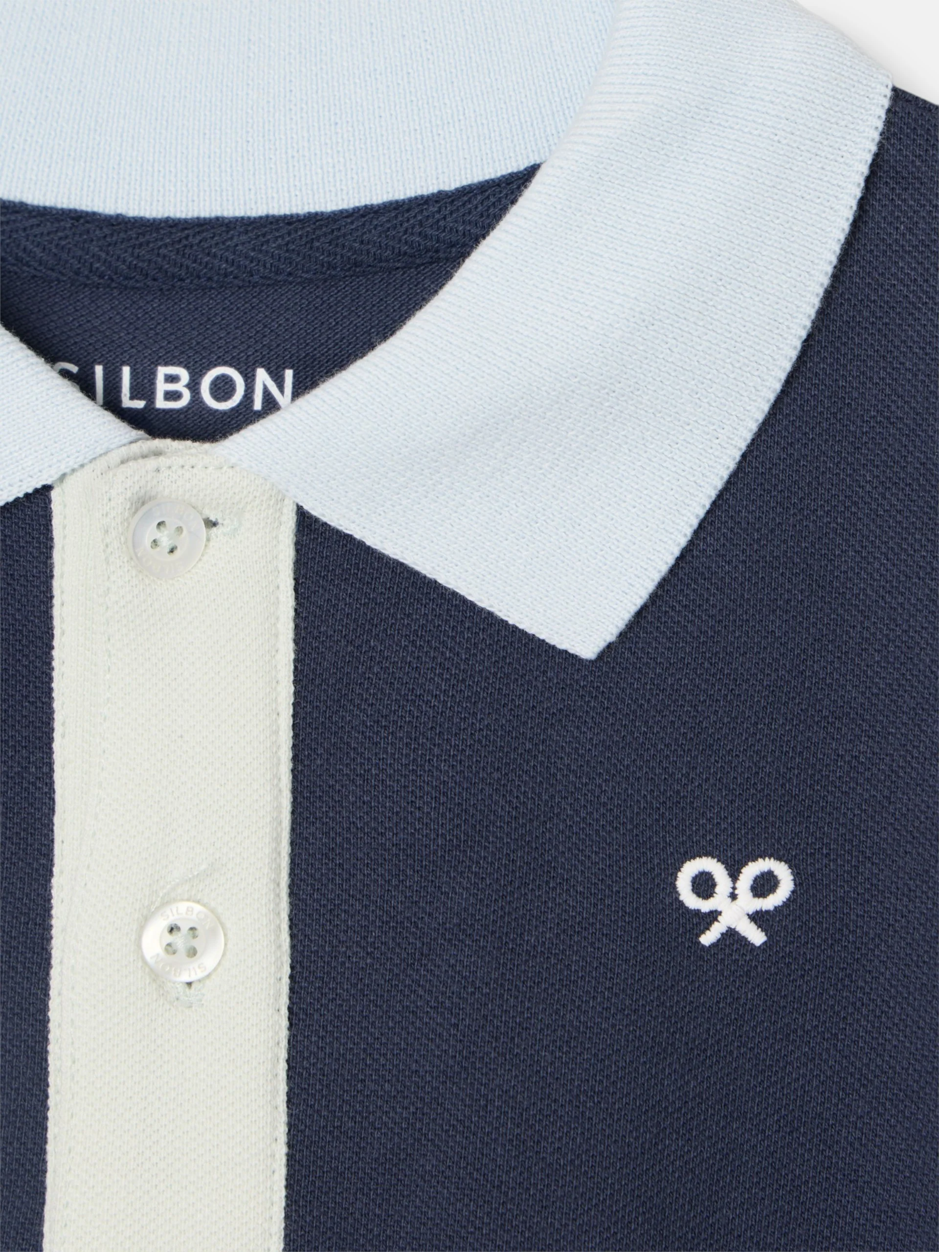 Polo kids ribete multicolor azul marino - Image 2