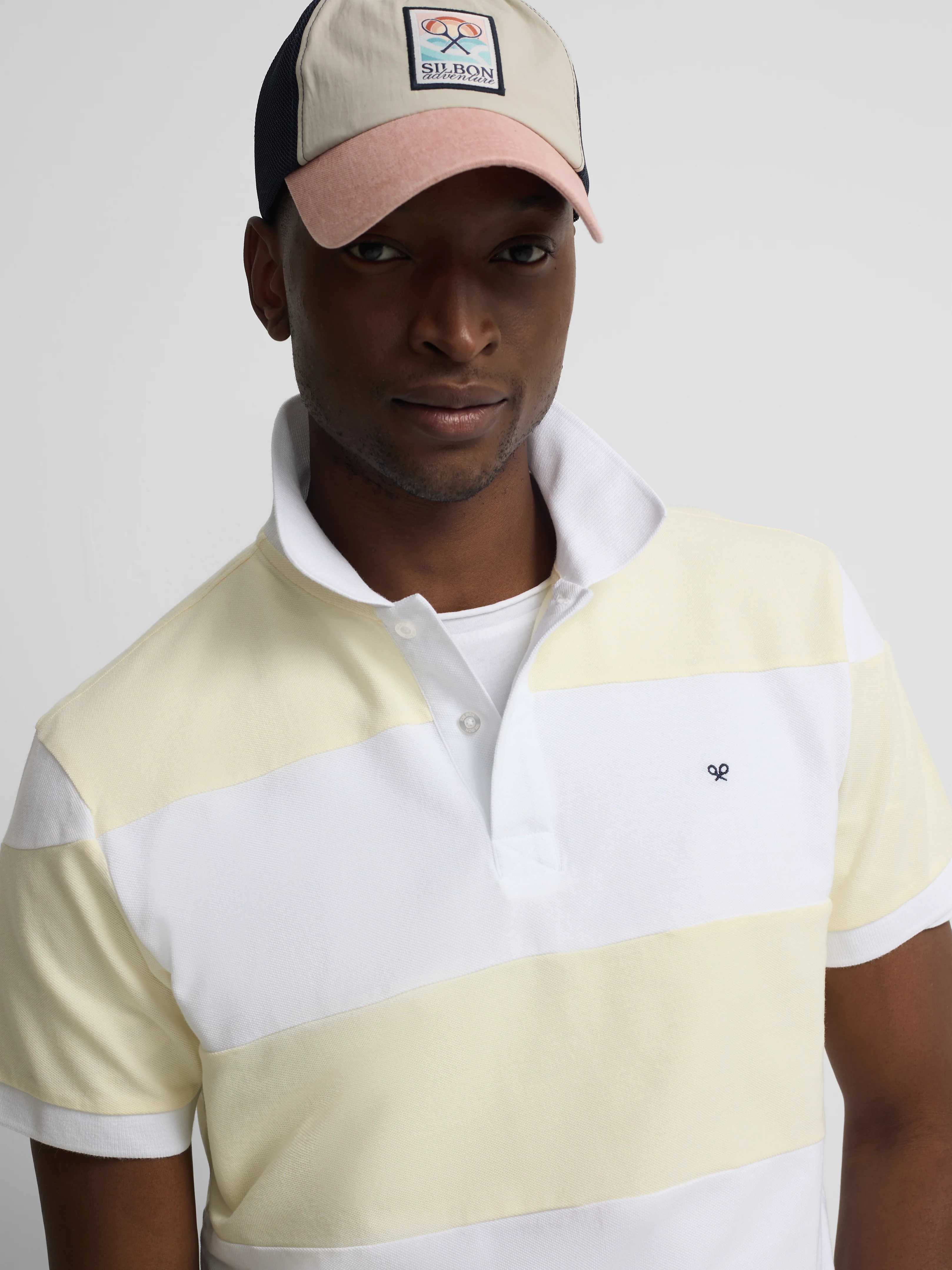 Polo manga corta rayas anchas amarillo - Image 4