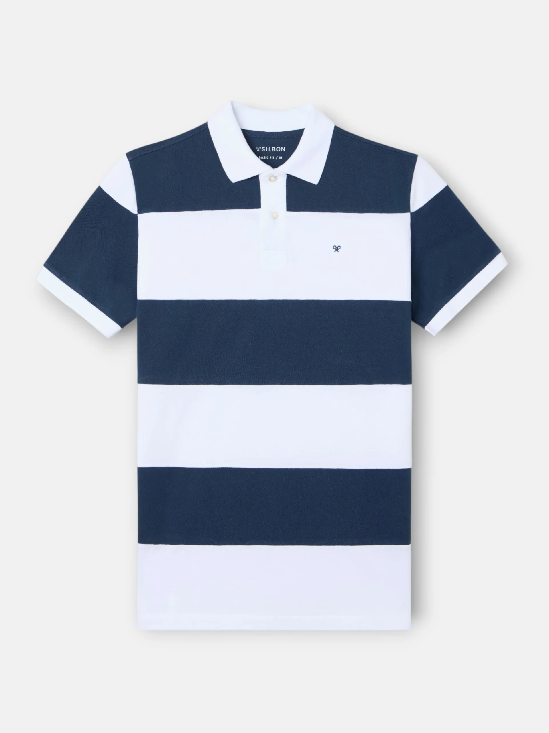 Polo manga corta rayas anchas azul marino - Image 5
