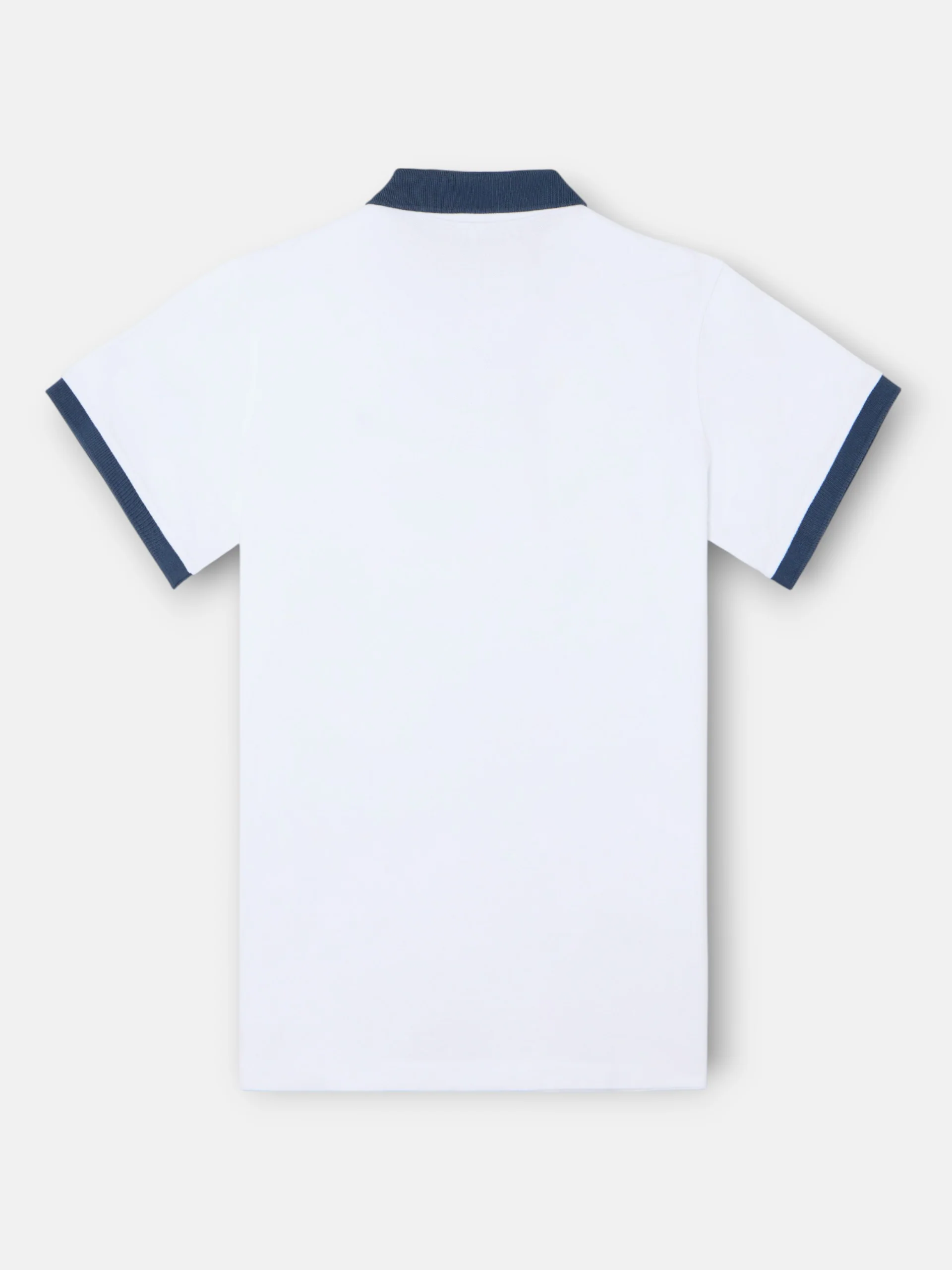 Polo manga corta ribete azul marino blanco - Image 6