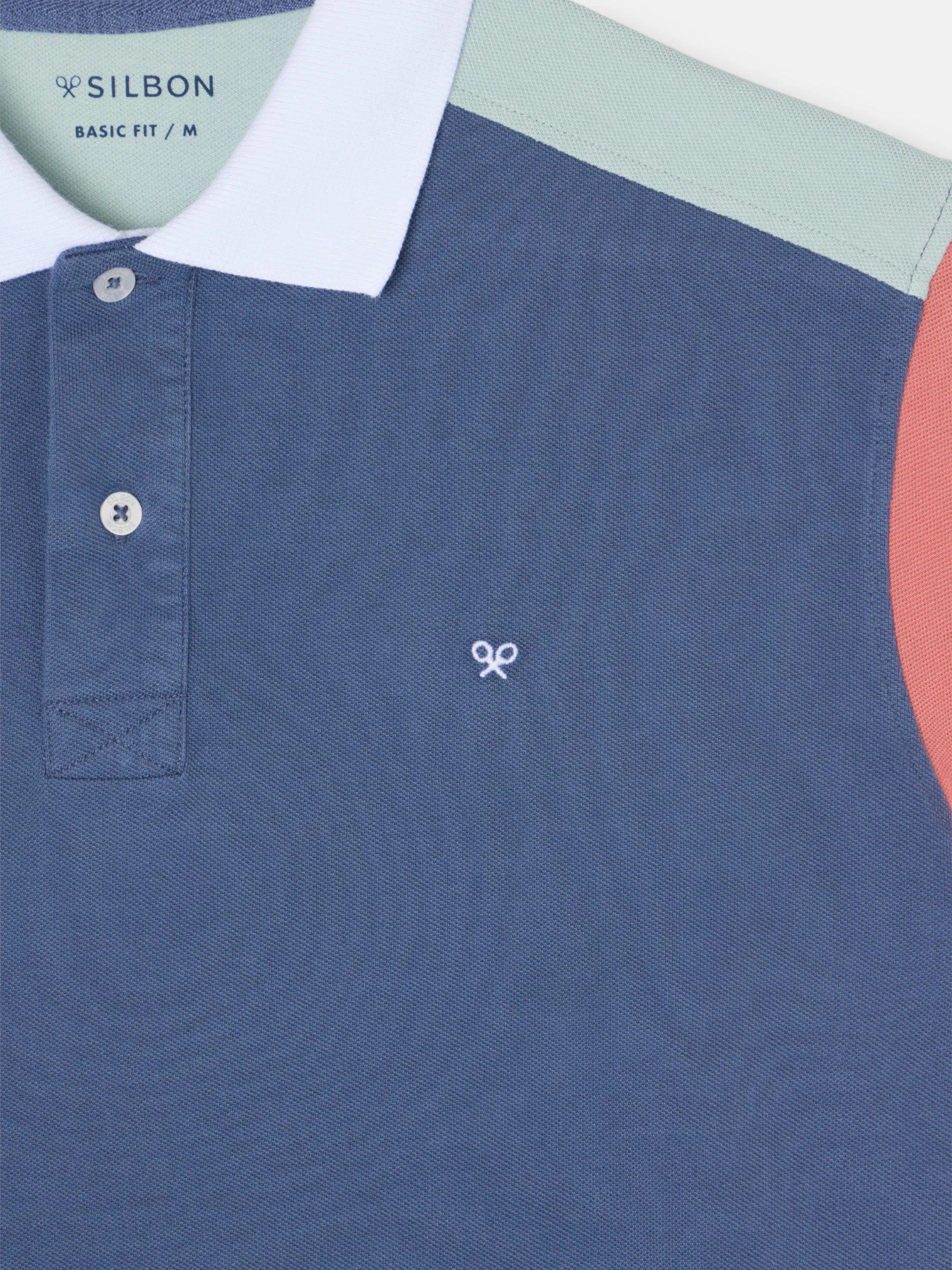 Polo manga corta ribete multicolor azul marino - Image 2
