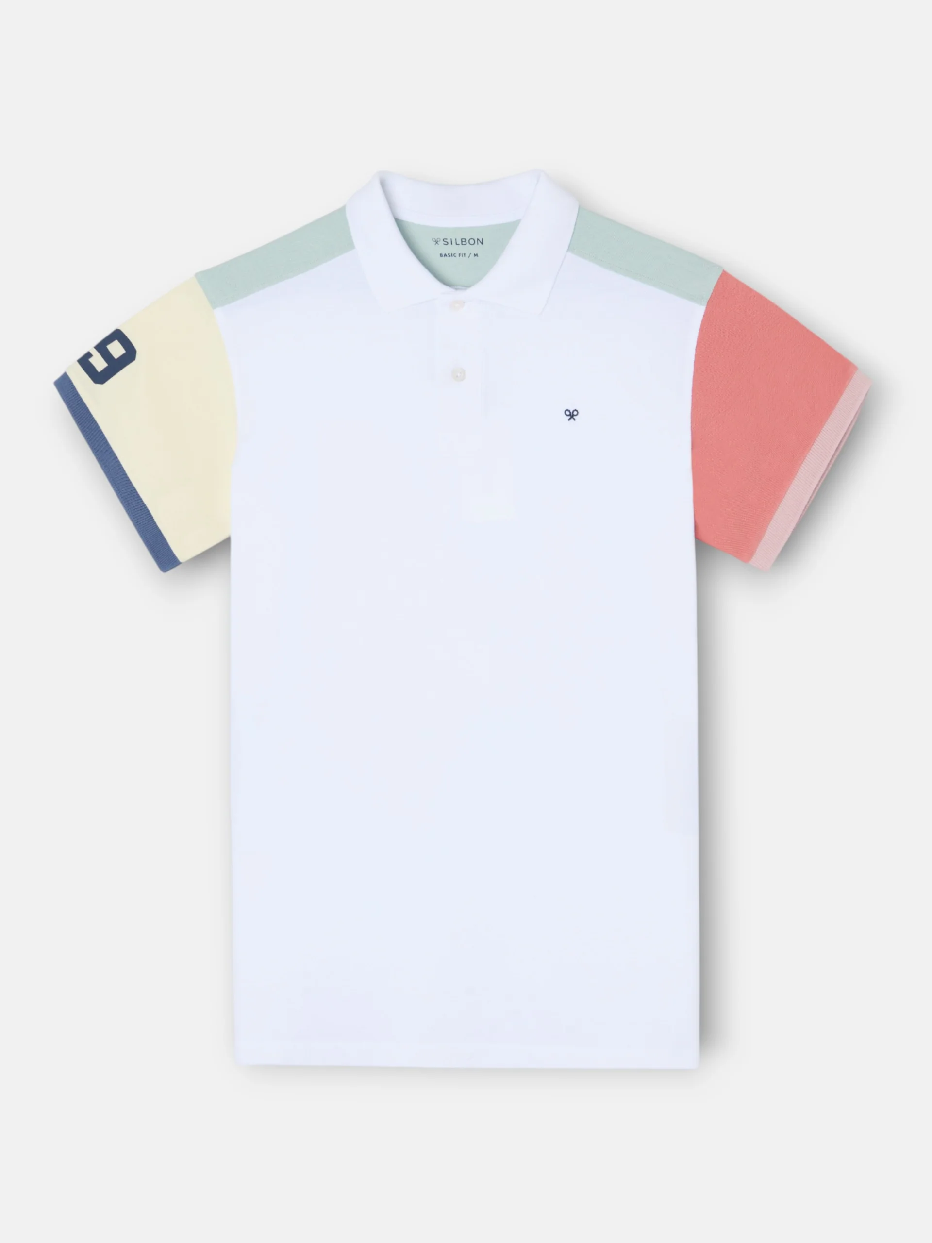 Polo manga corta ribete multicolor blanco - Image 7