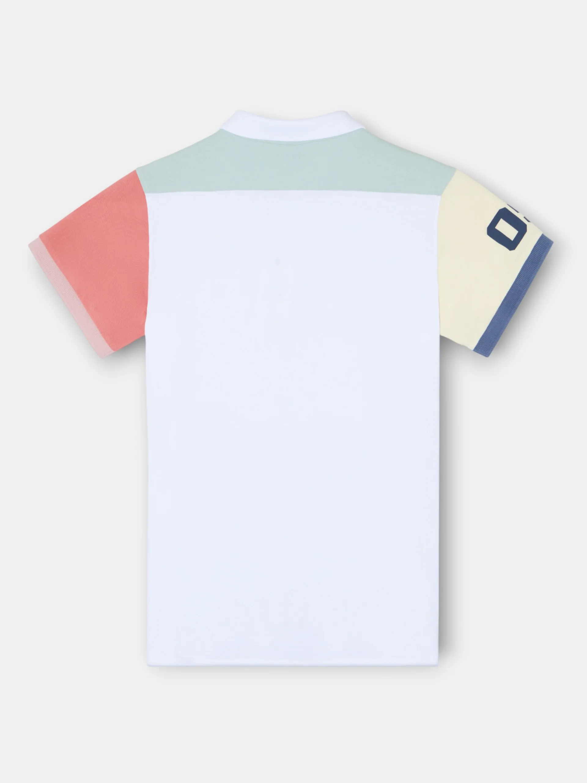 Polo manga corta ribete multicolor blanco - Image 8