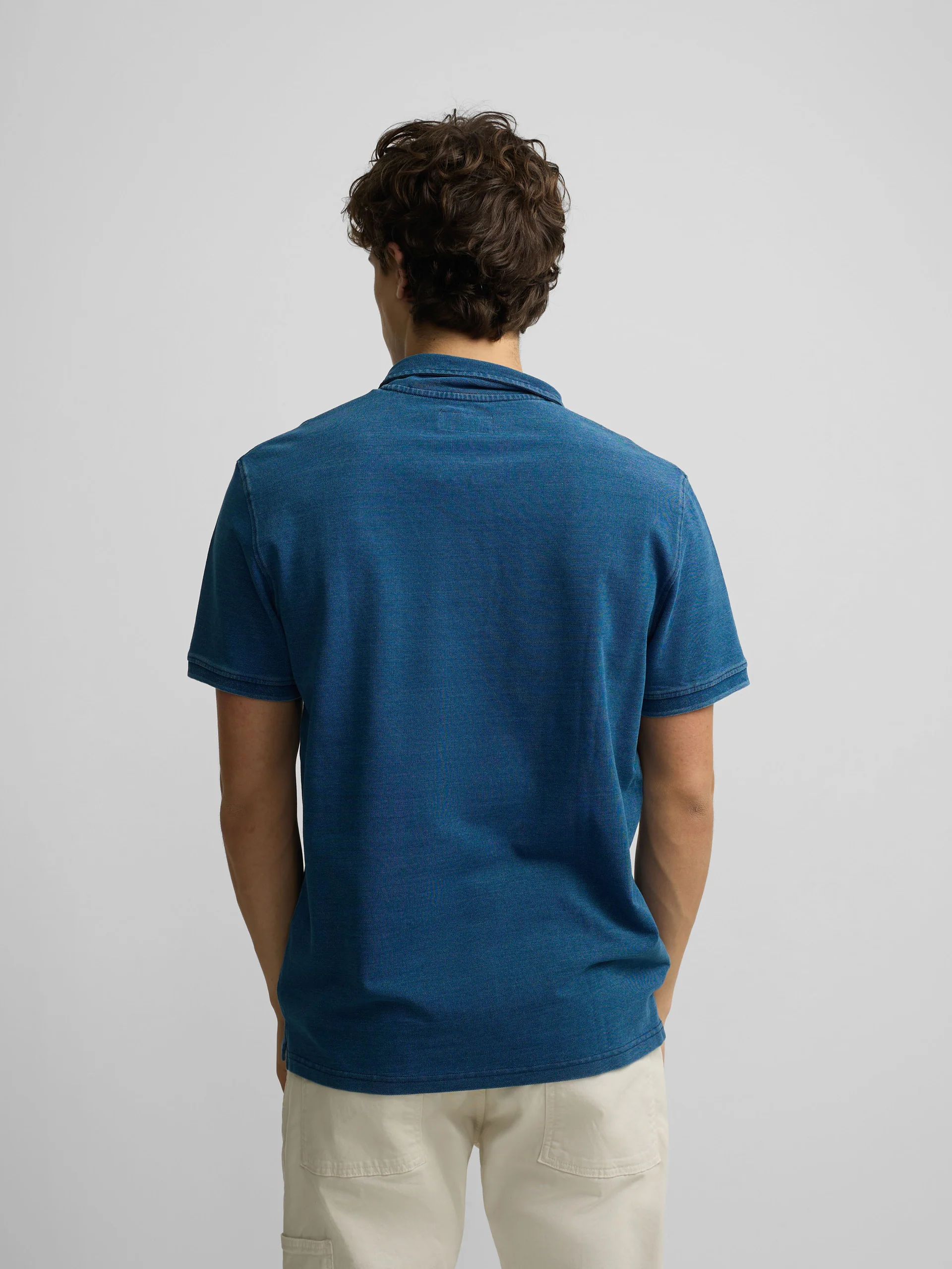 Polo manga corta style denim azul claro - Image 4