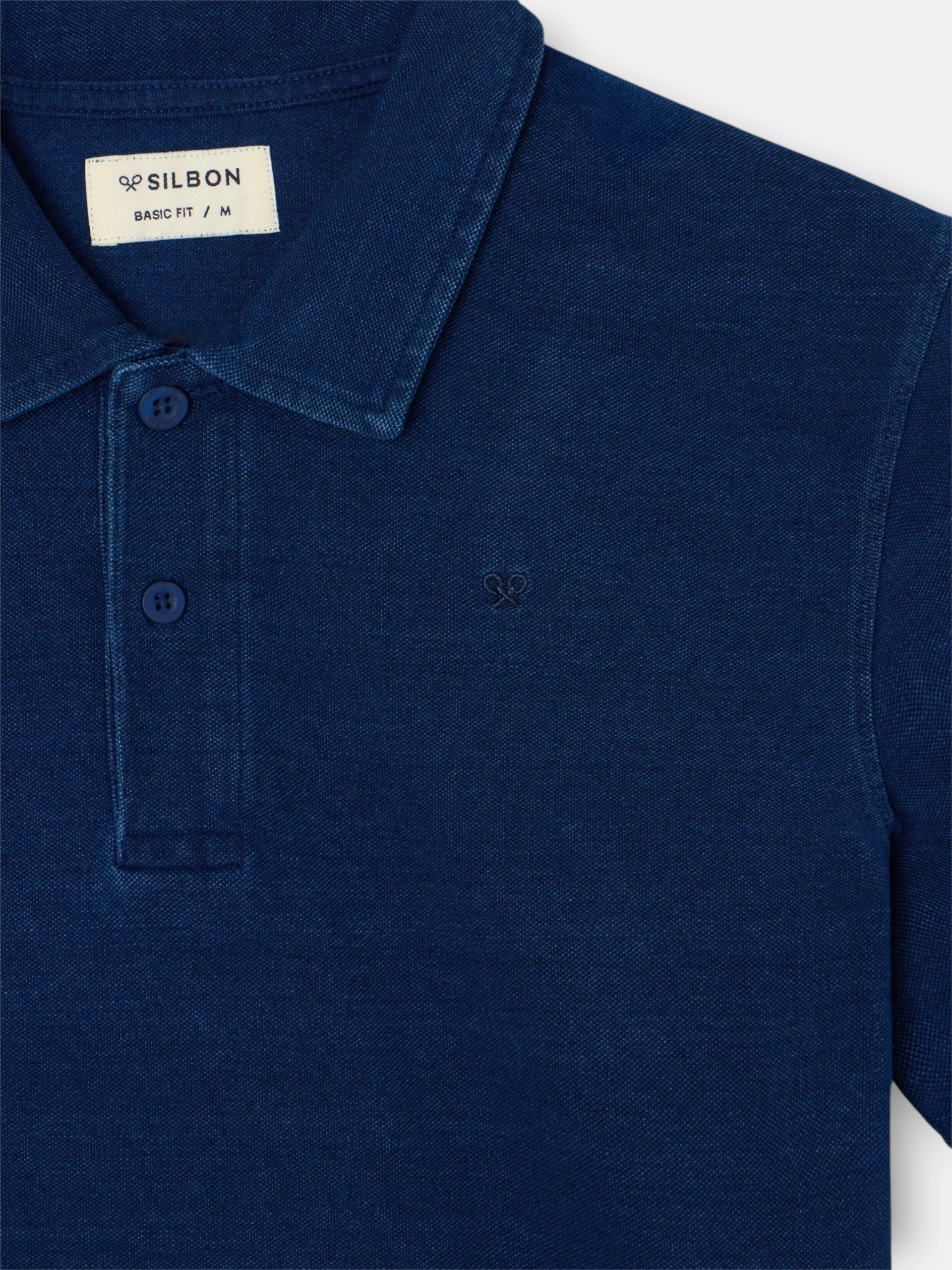 Polo manga corta style denim azul marino - Image 2