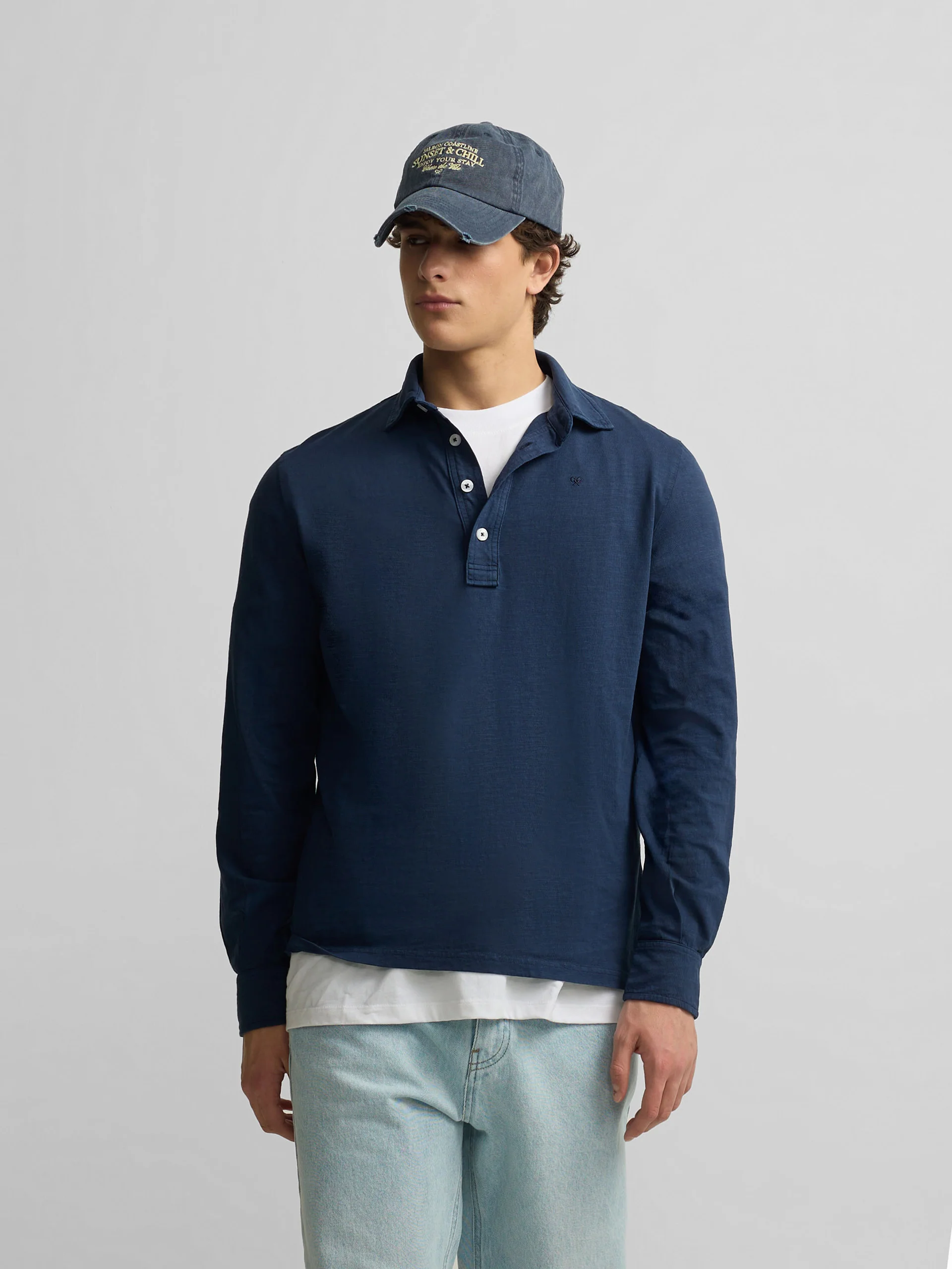 Polo manga larga sport azul - Image 3