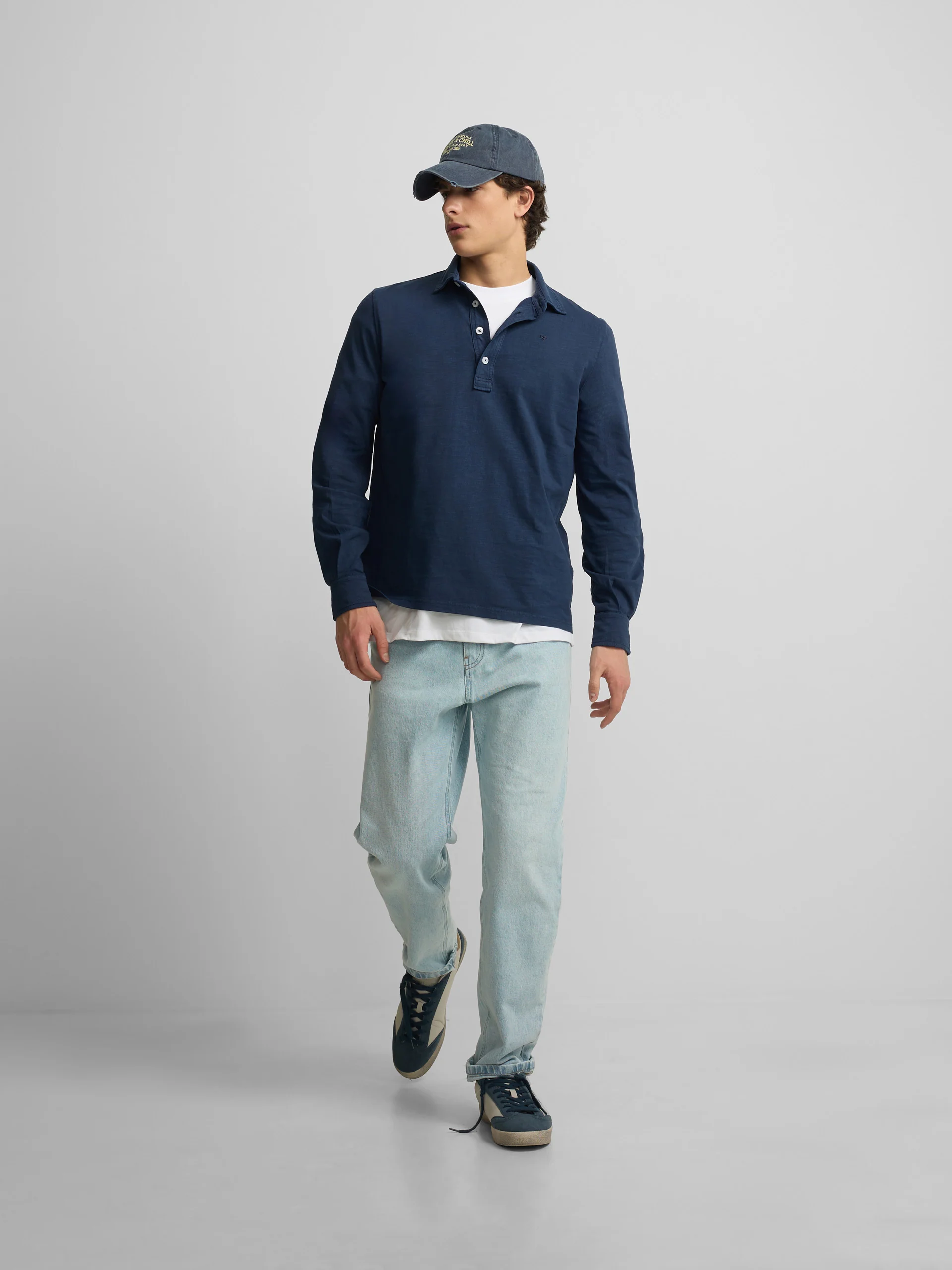 Polo manga larga sport azul - Image 4