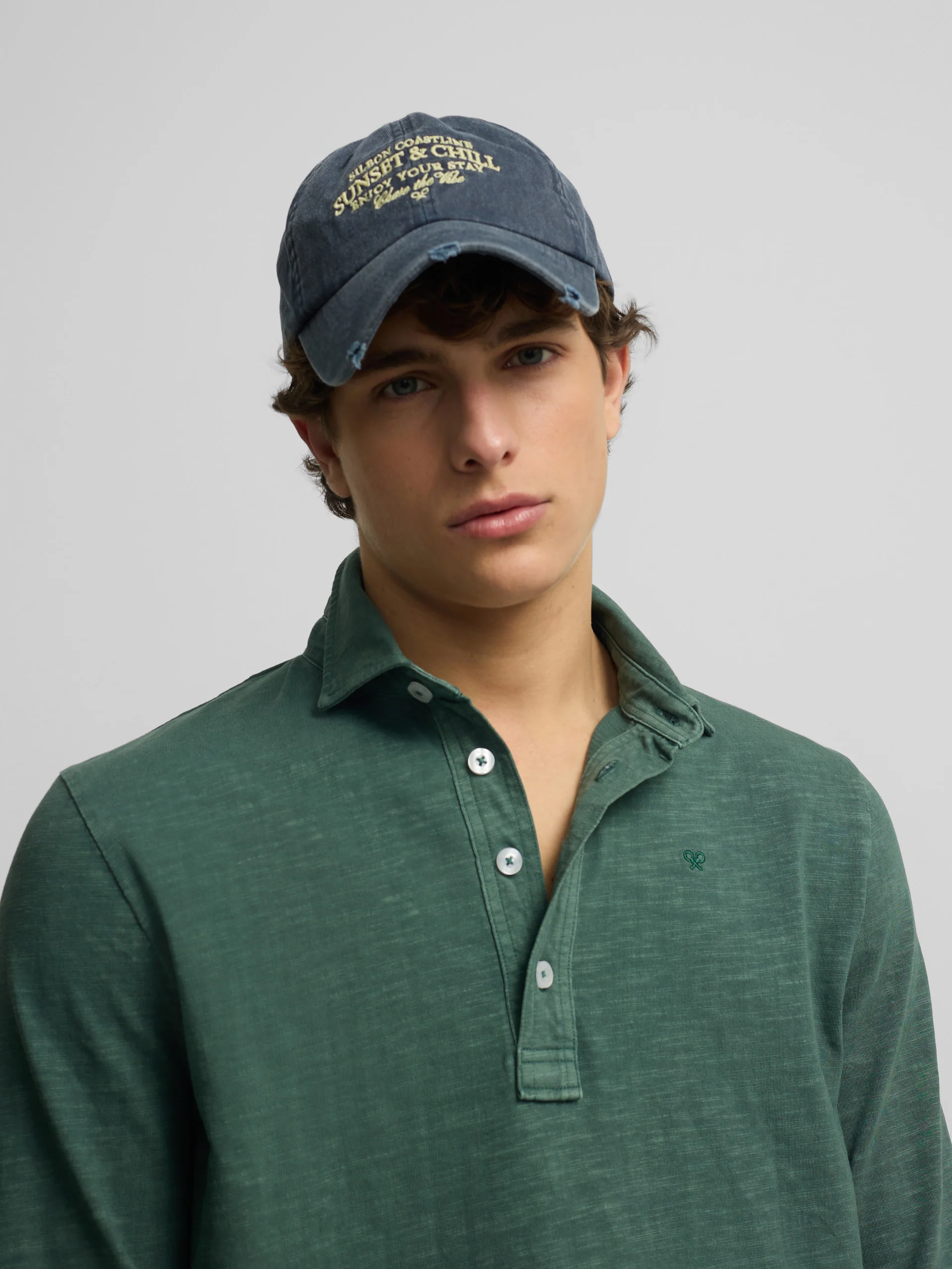 Polo manga larga sport verde - Image 3