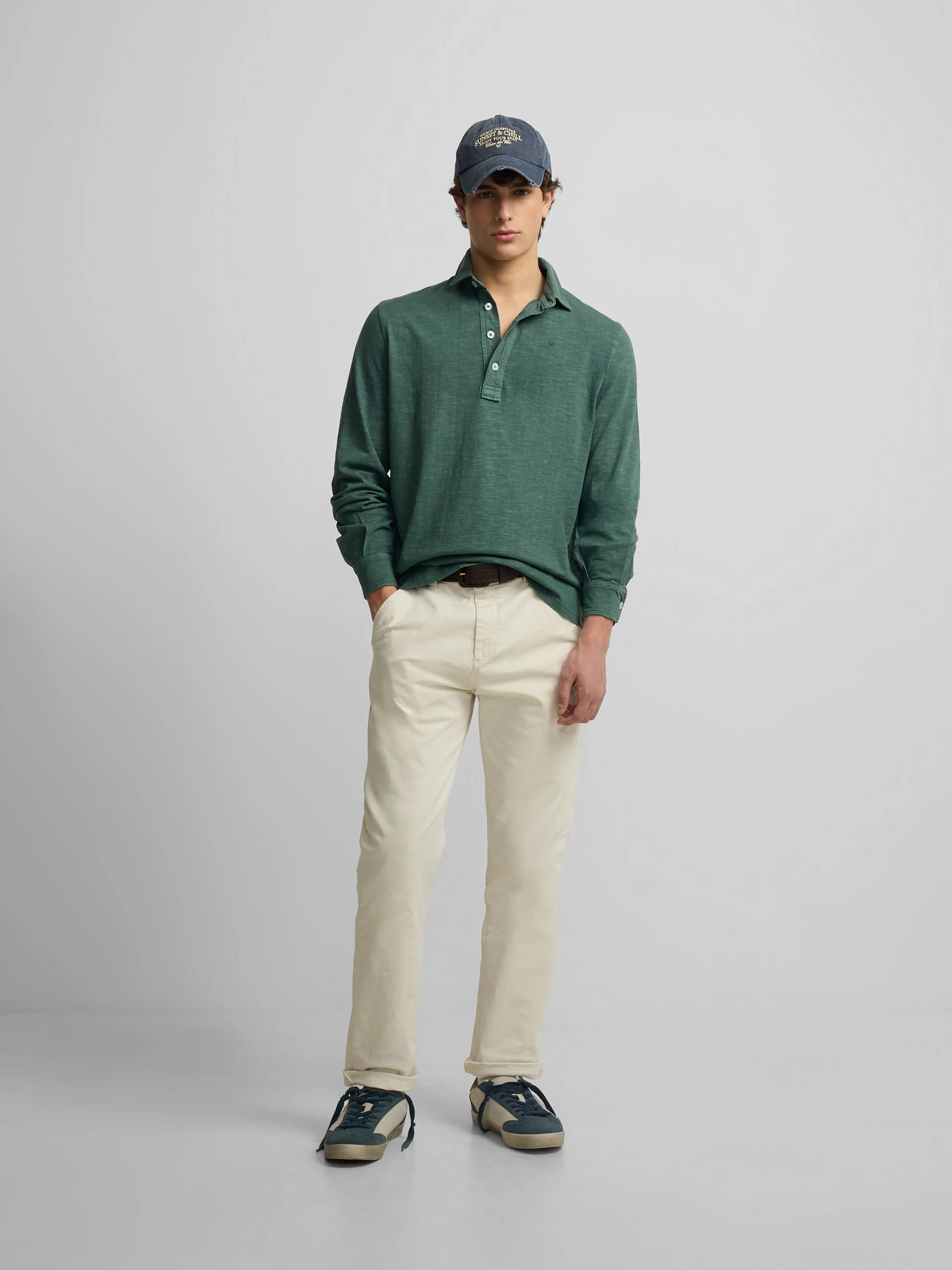 Polo manga larga sport verde - Image 4