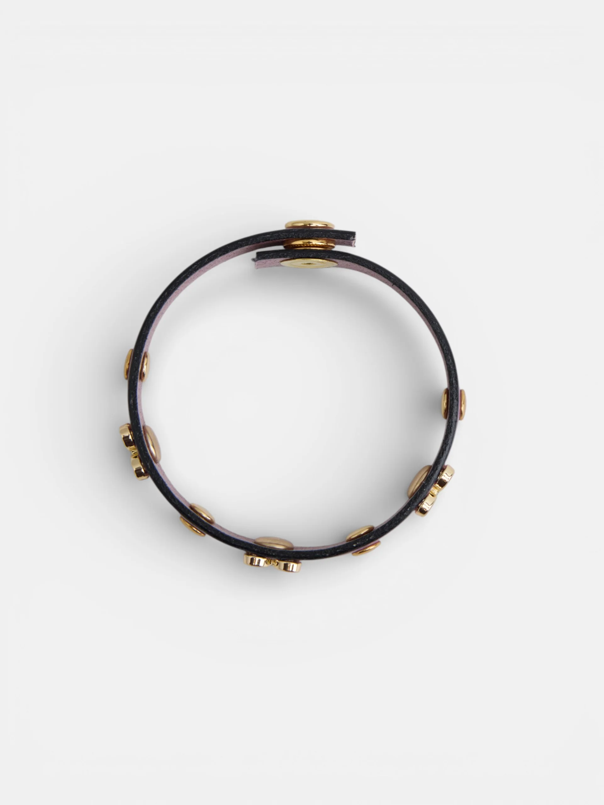 Pulsera piel logo y tachas malva - Image 3
