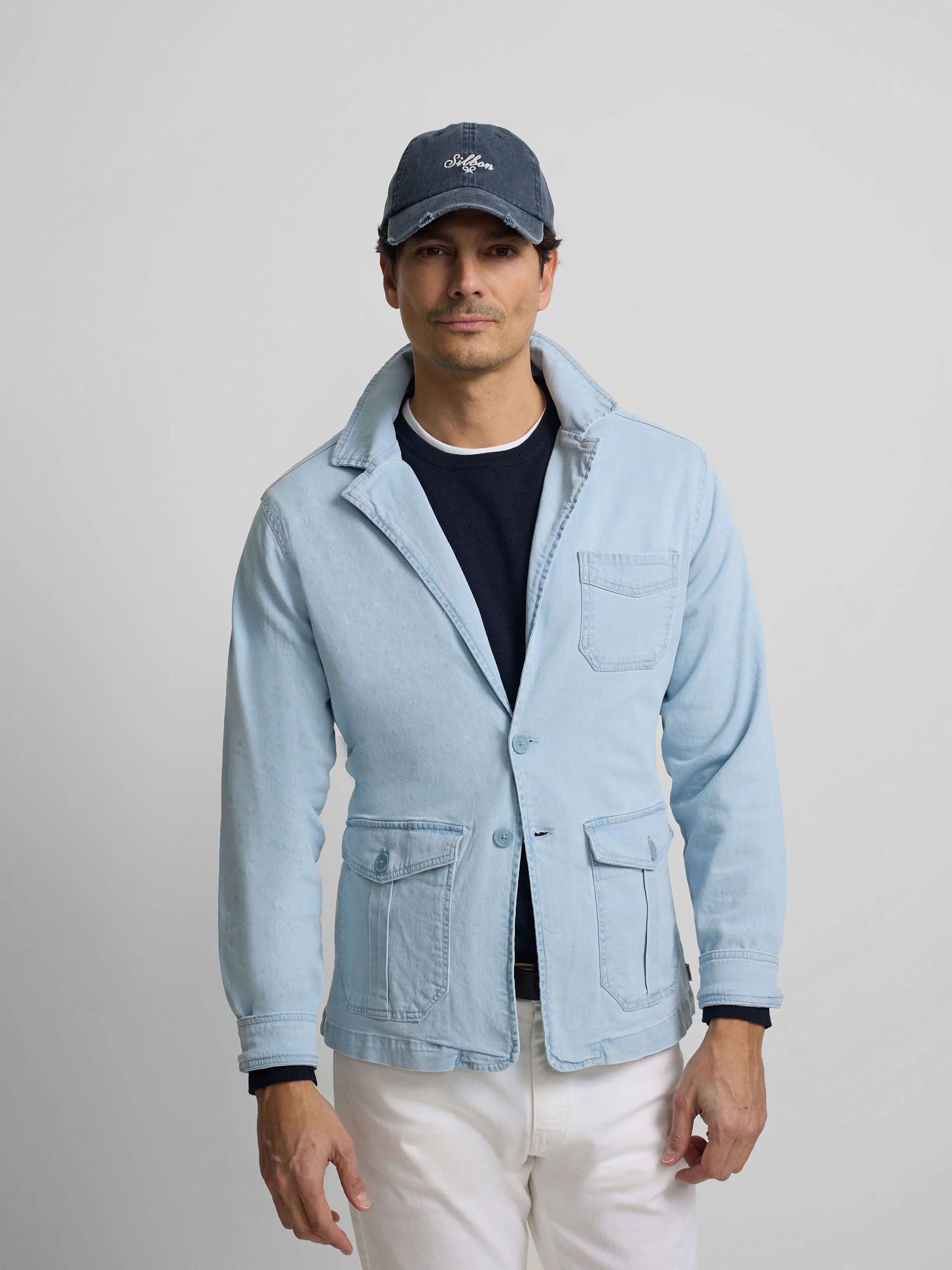 Semiblazer bolsillos denim azul claro - Image 3