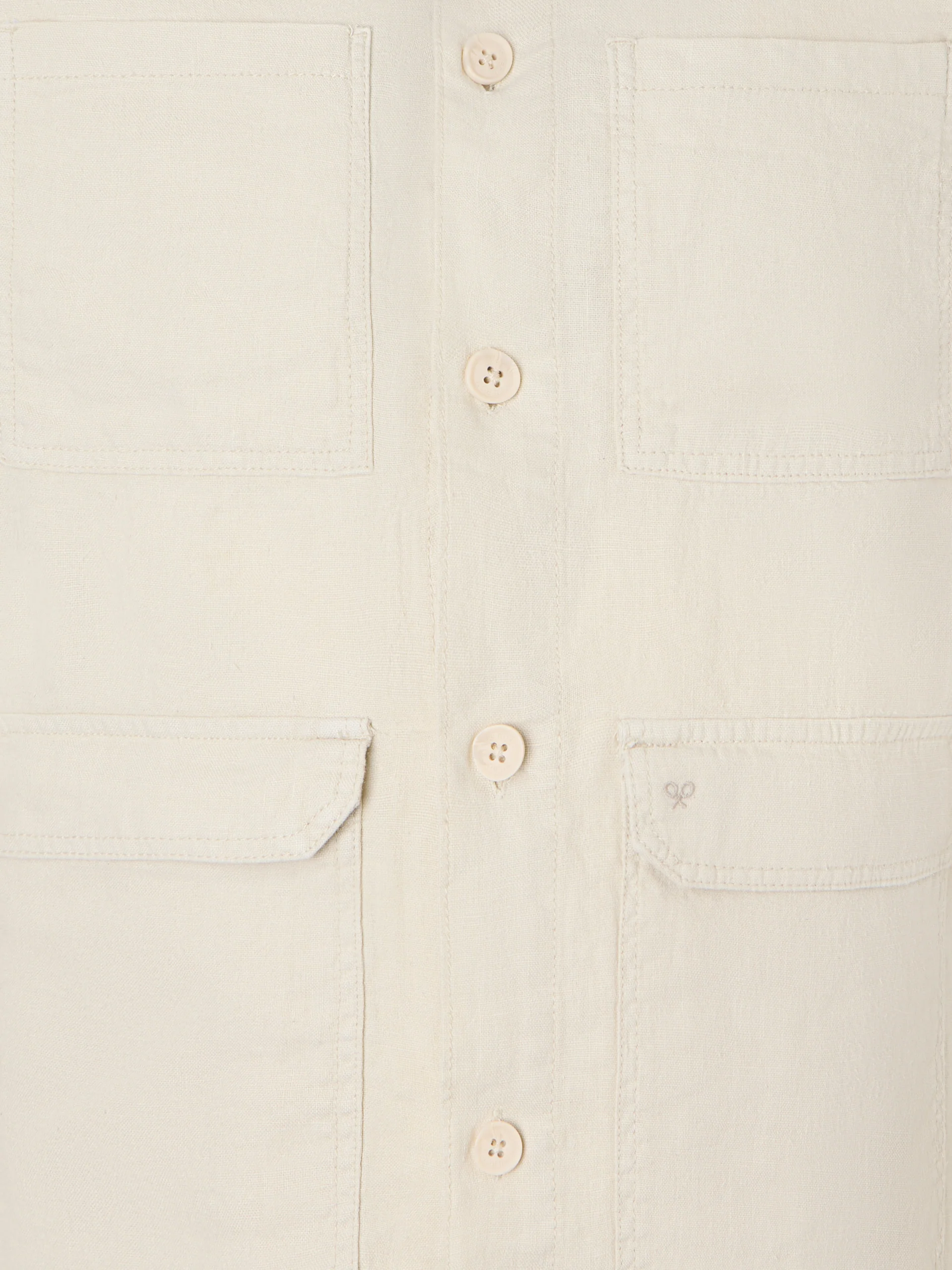Sobrecamisa lino beige medio - Image 2