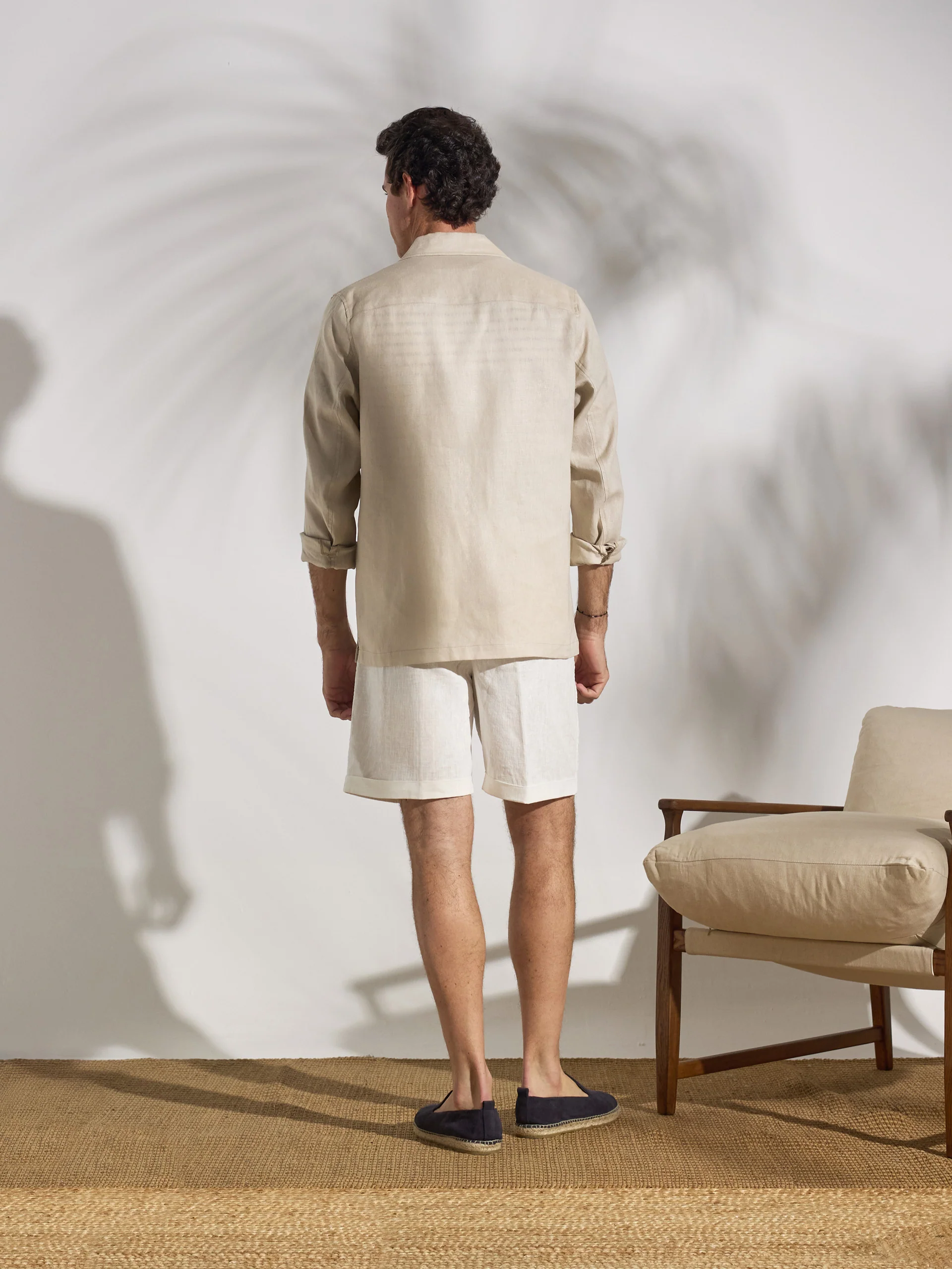 Sobrecamisa unique lino bolsillos beige - Image 16