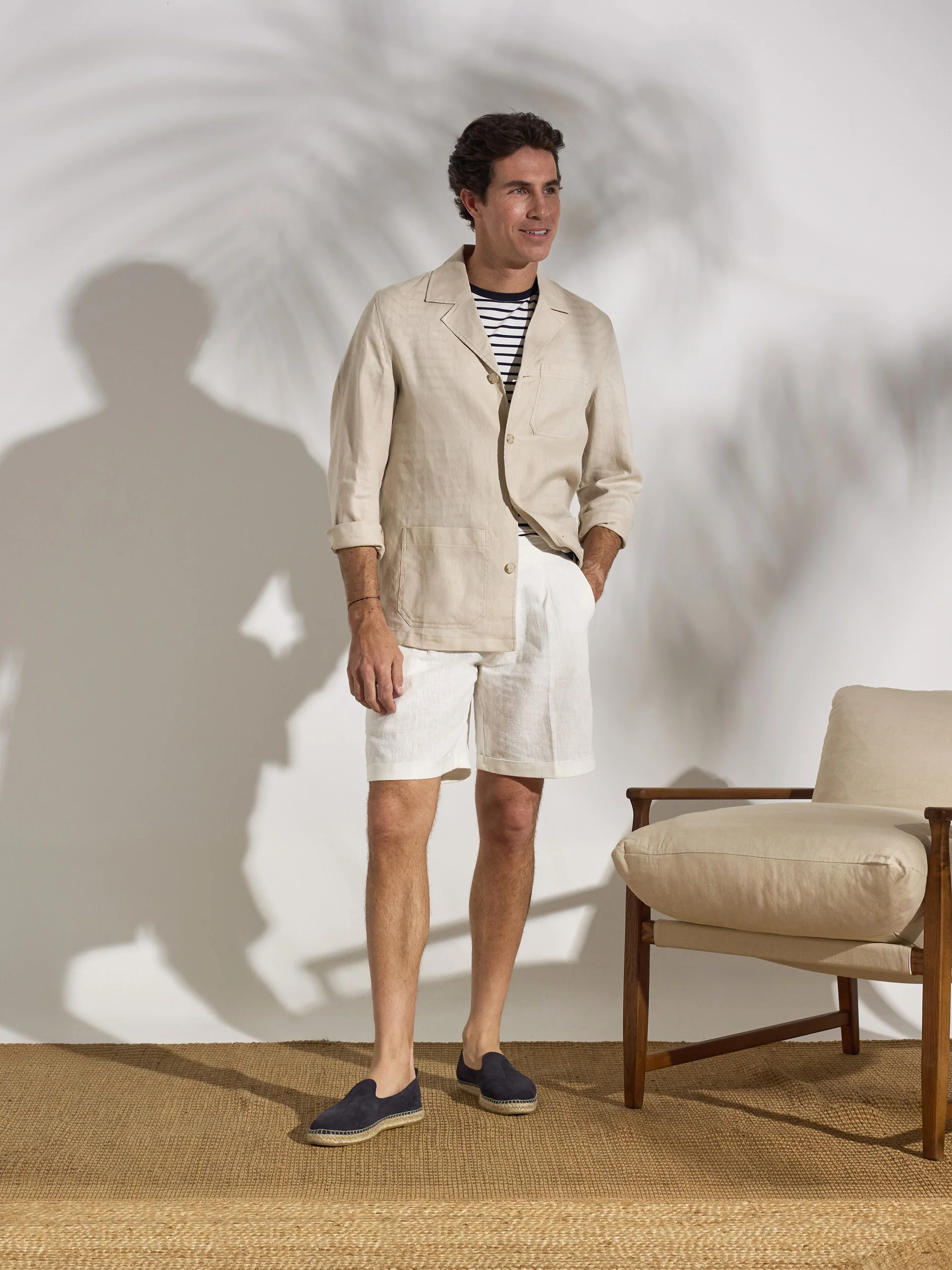 Sobrecamisa unique lino bolsillos beige - Image 5