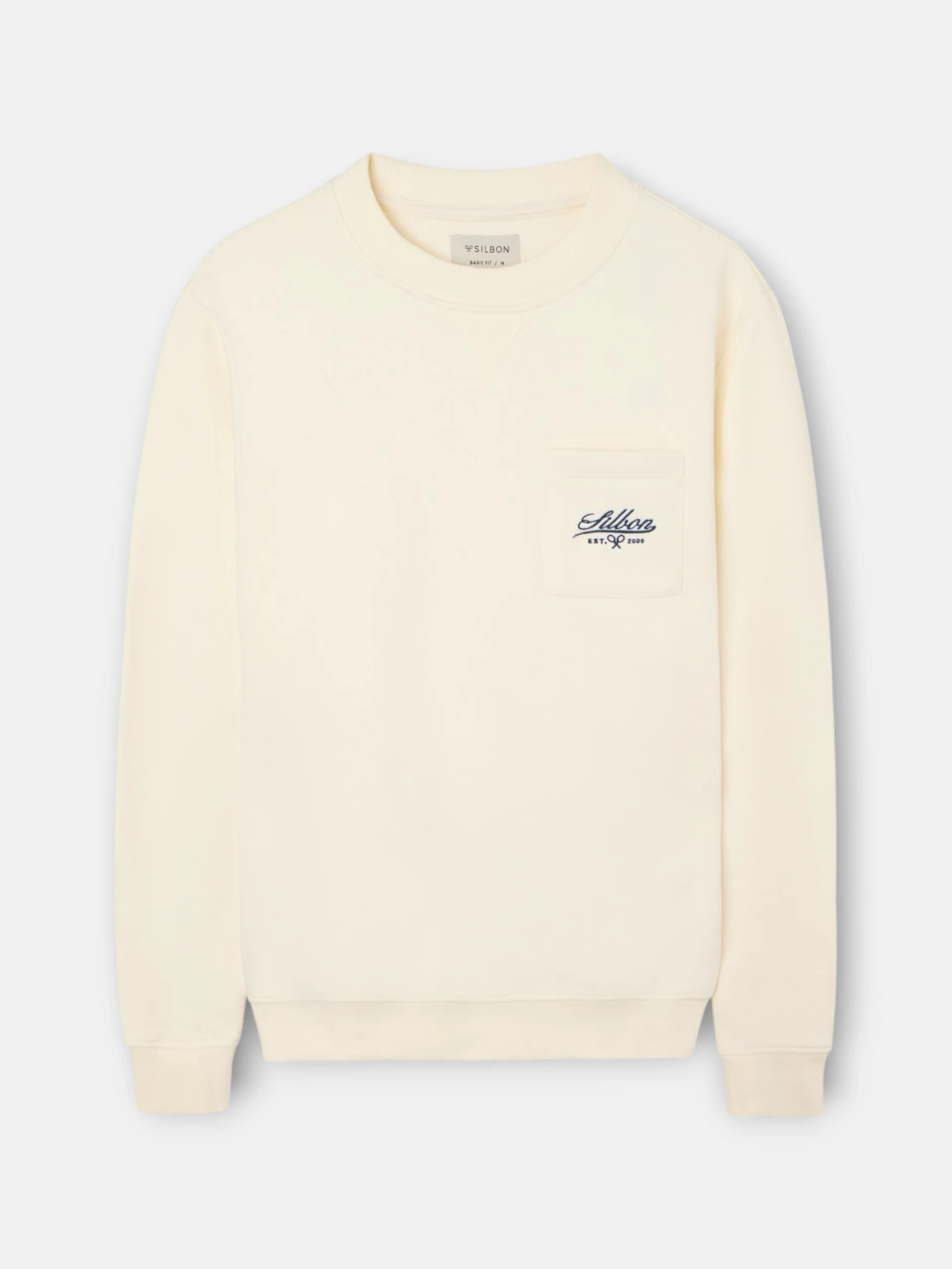 Sudadera bolsillo bordado crema - Image 5