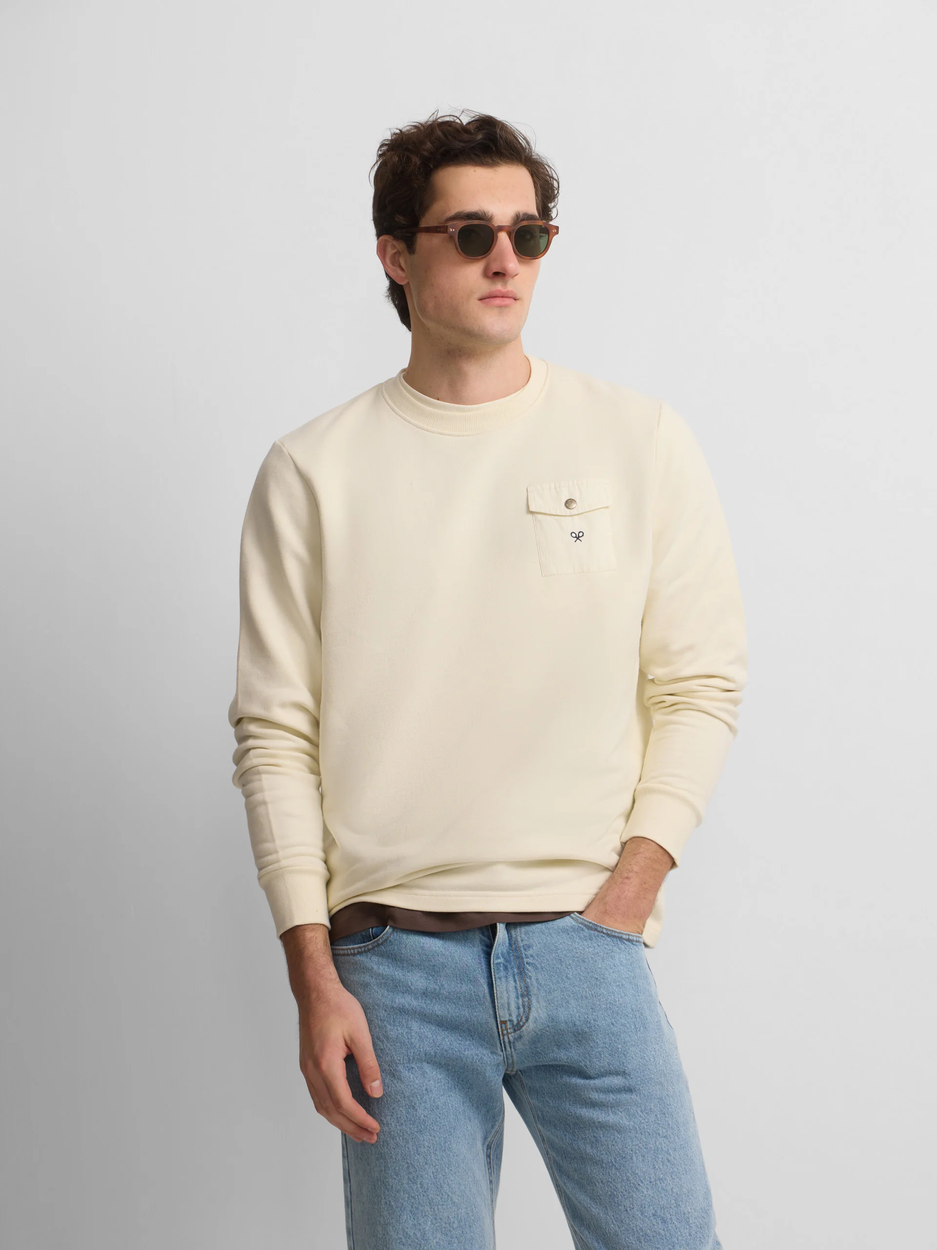Sudadera bolsillo cruise crema - Image 3