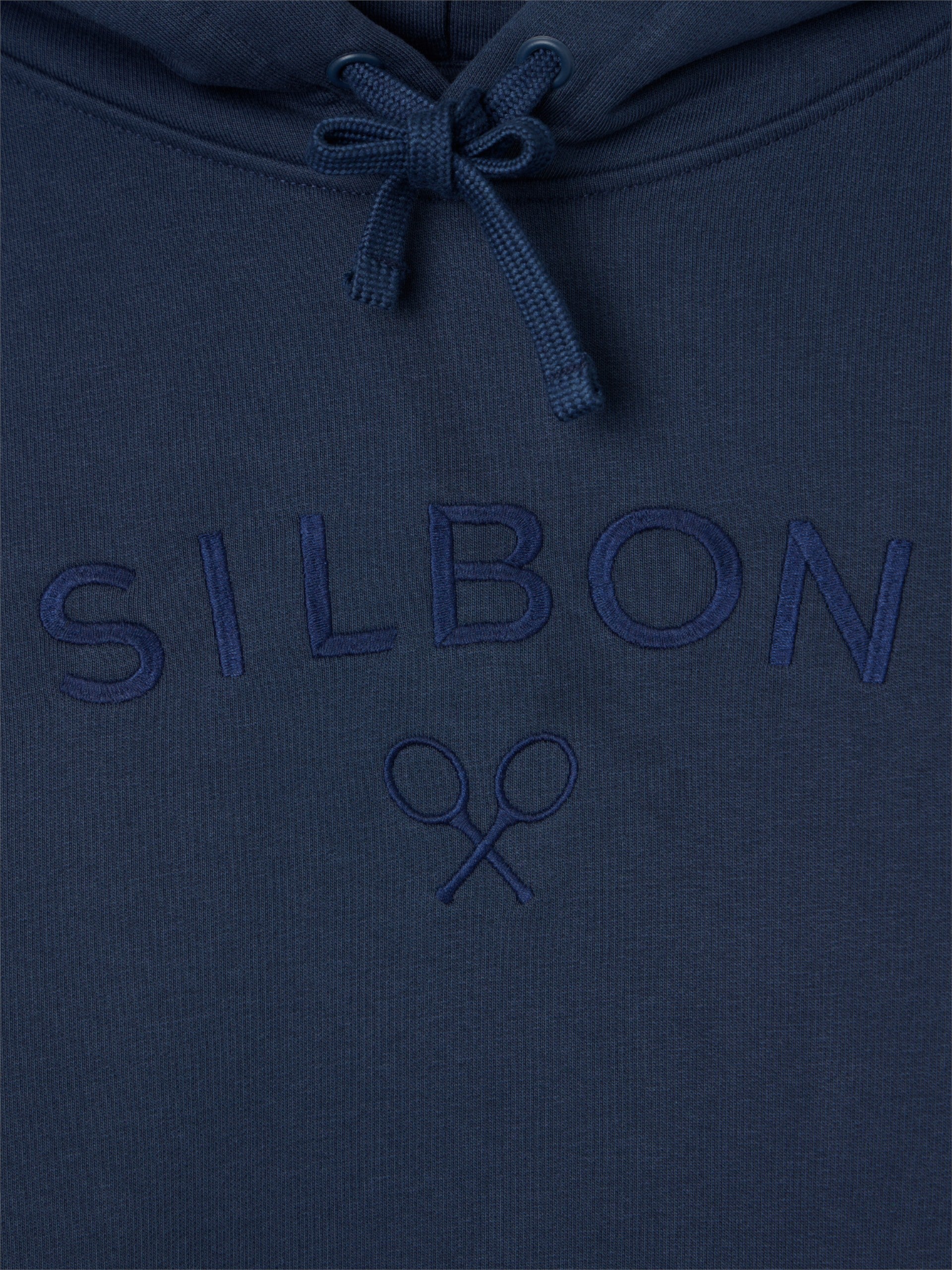 Sudadera capucha Silbon raqueta media azul marino - Image 2
