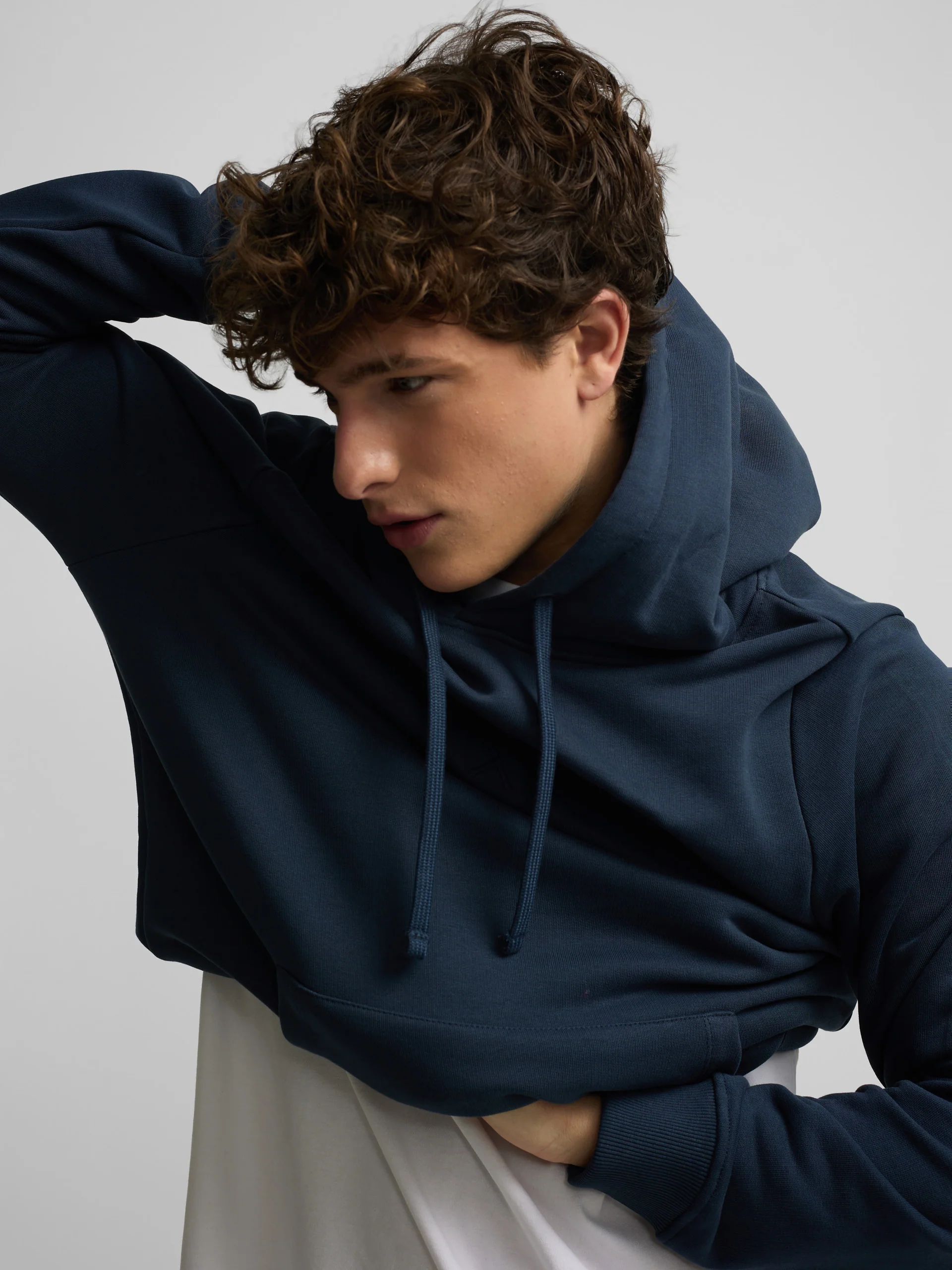 Sudadera capucha Silbon raqueta media azul marino - Image 7