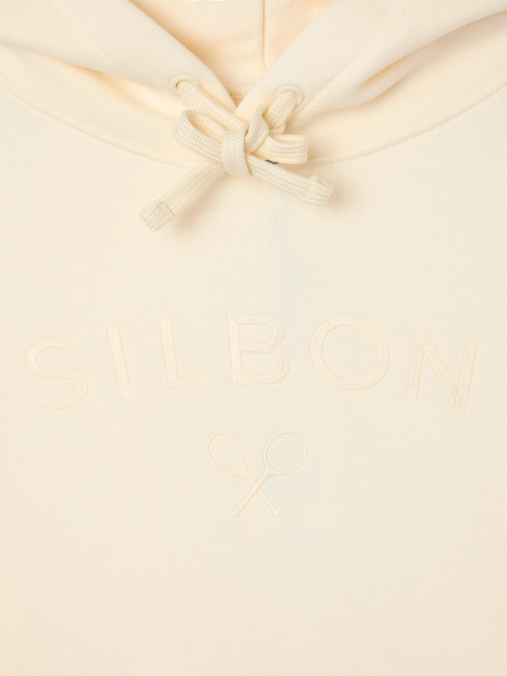 Sudadera capucha Silbon raqueta media crema - Image 2