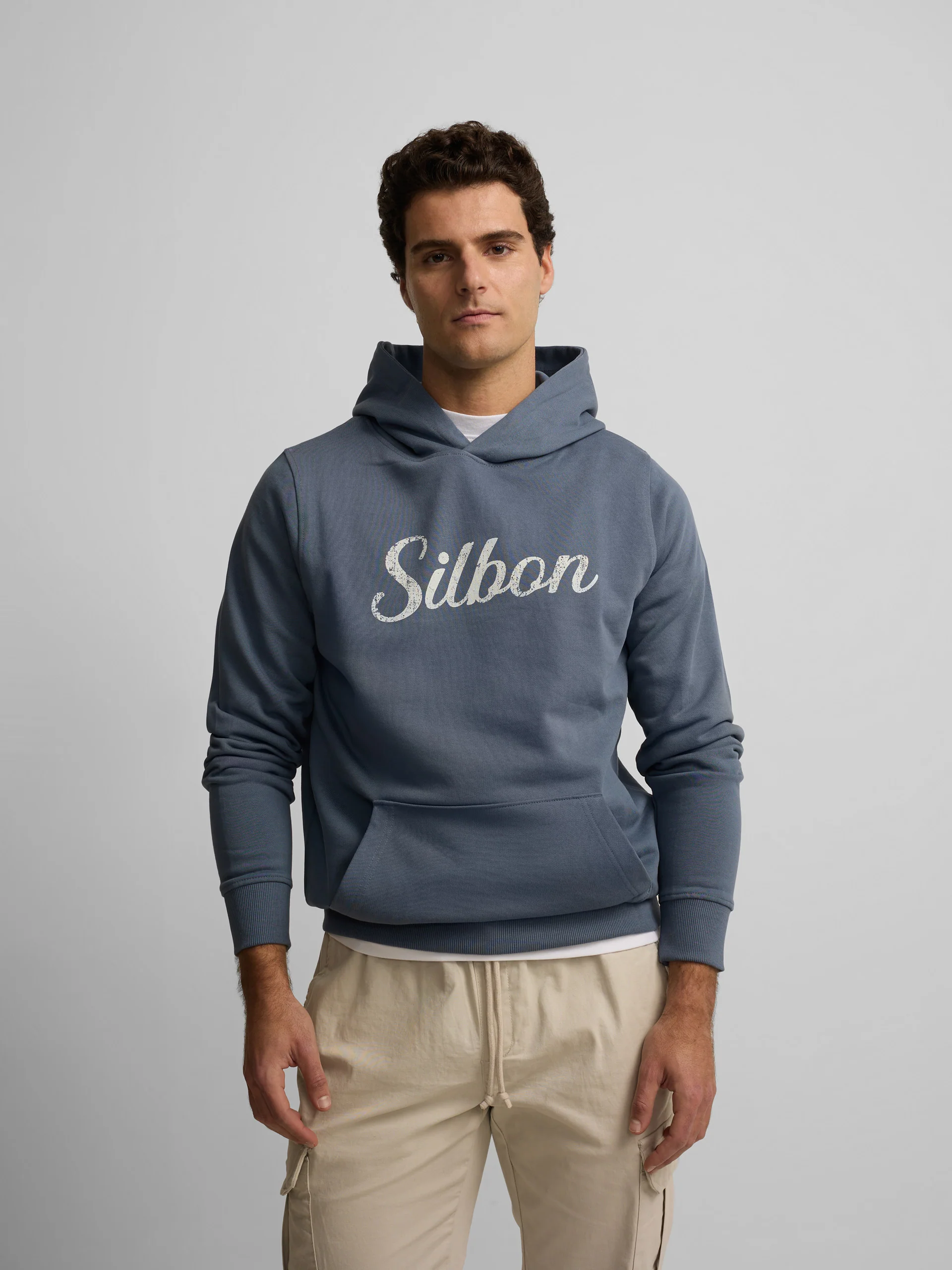 Sudadera capucha Silbon vintage azul indigo - Image 3