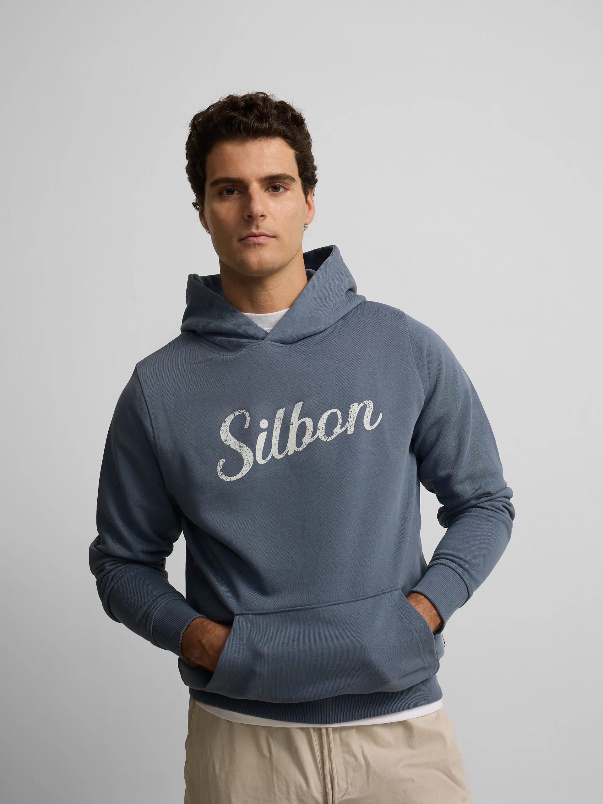 Sudadera capucha Silbon vintage azul indigo - Image 4