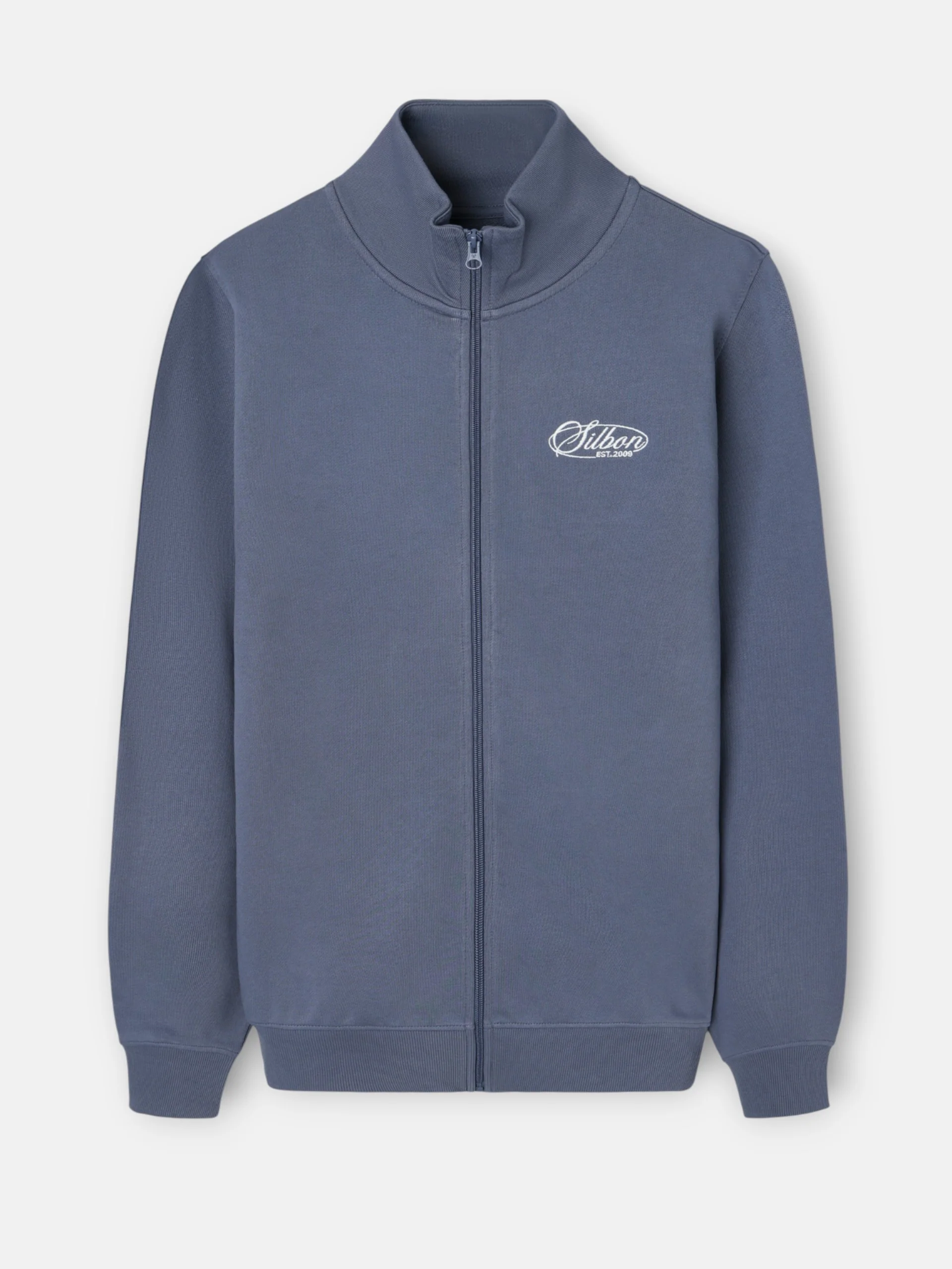 Sudadera cremallera bordado azul indigo - Image 5