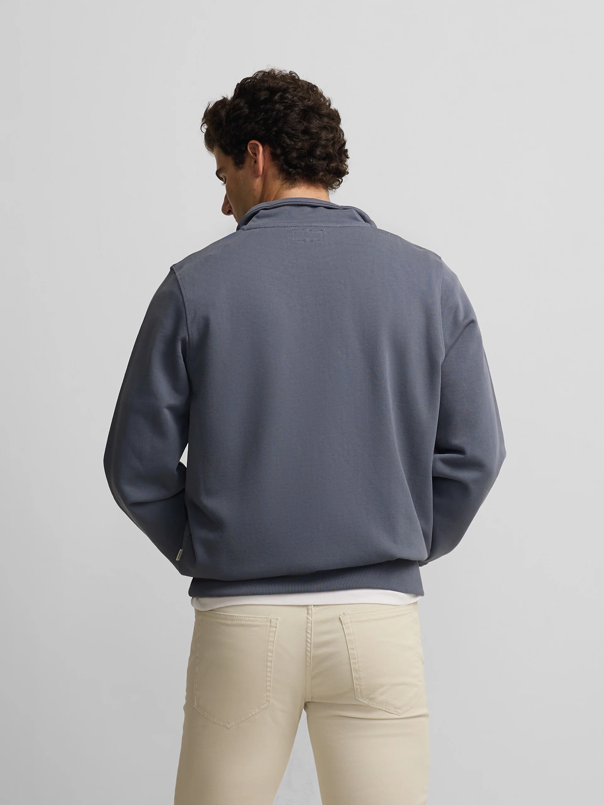 Sudadera cremallera bordado azul indigo - Image 7