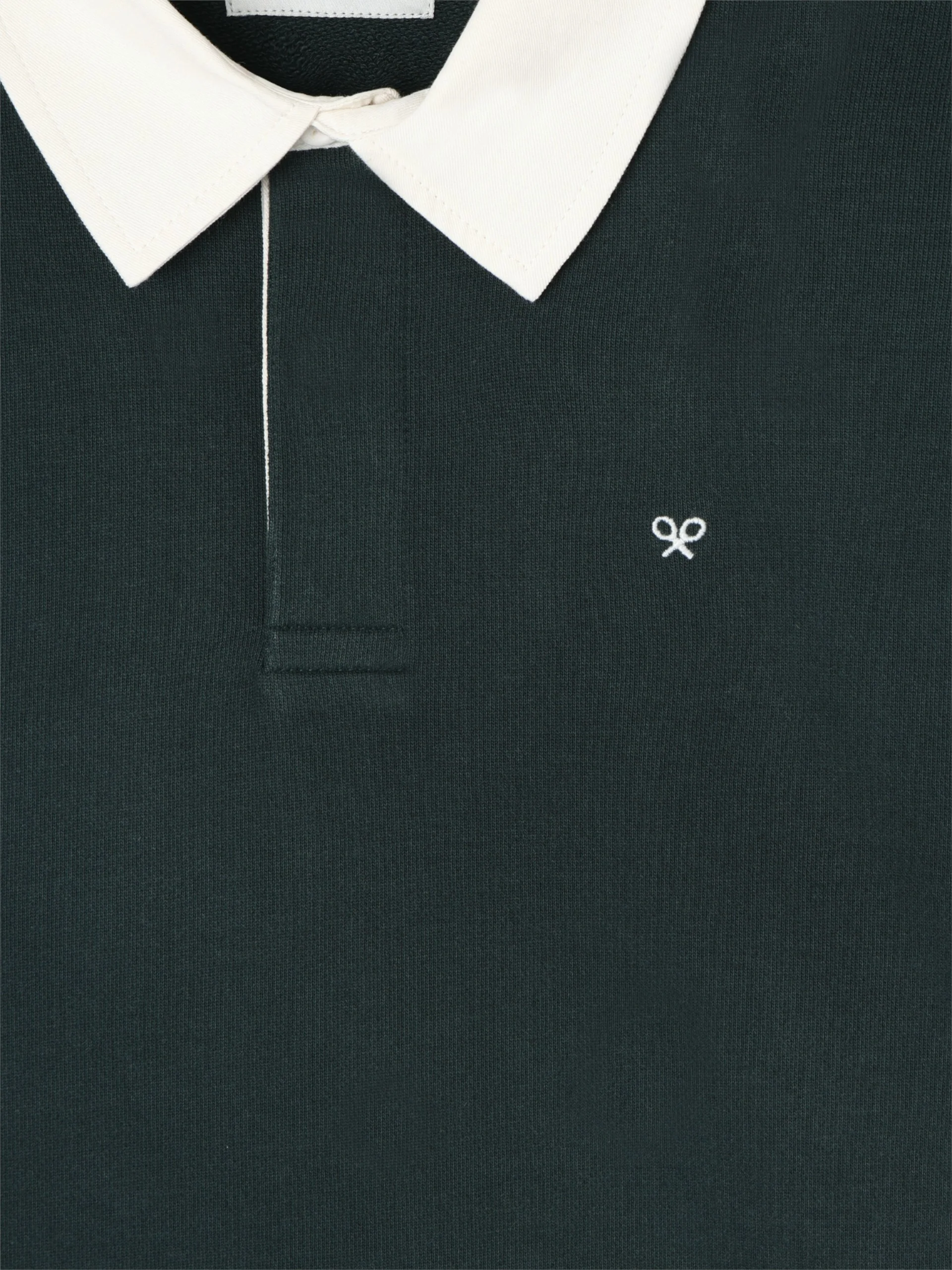 Sudadera cuello polo basica verde oscuro - Image 2