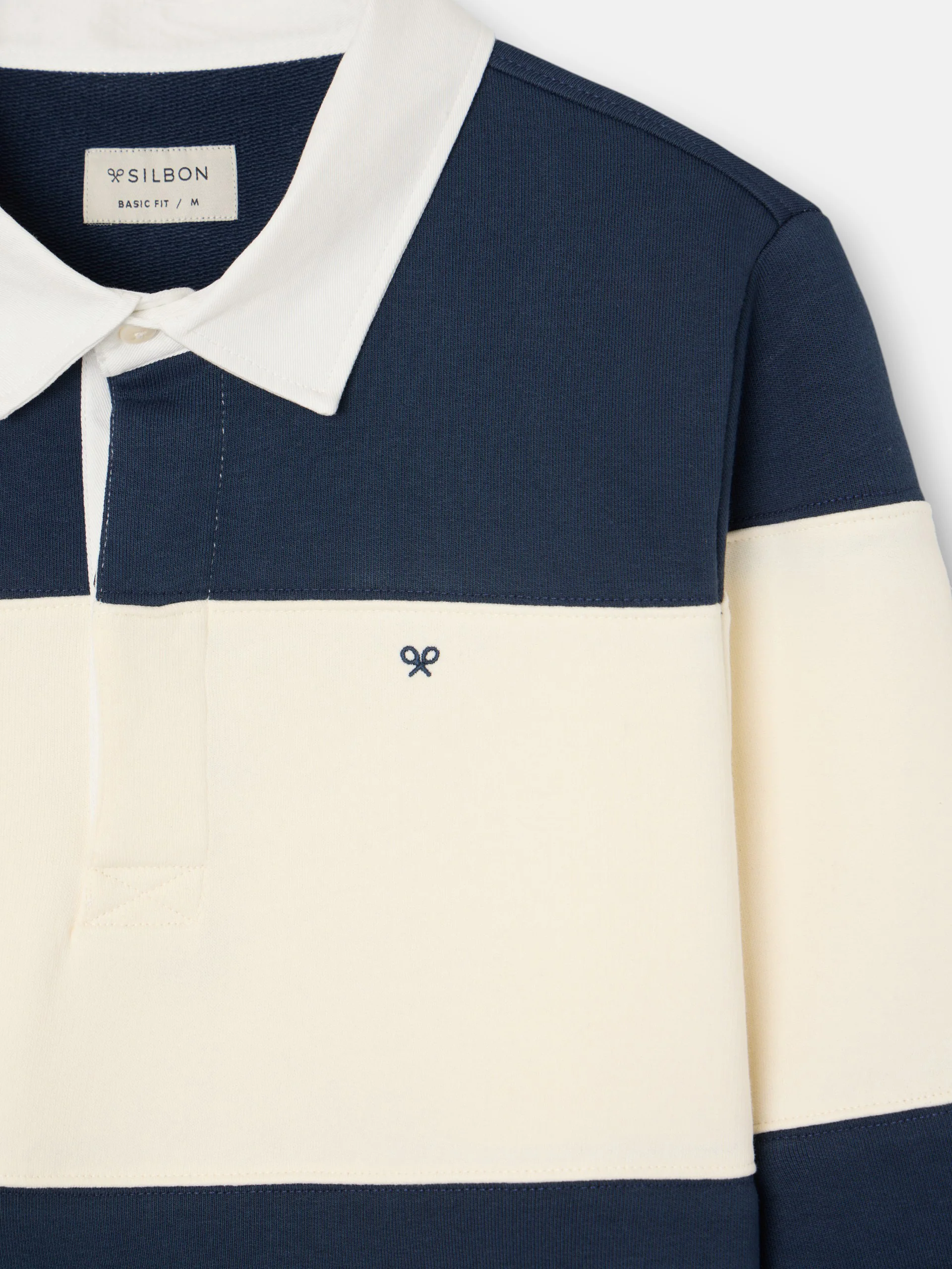 Sudadera cuello polo raya ancha azul marino - Image 7