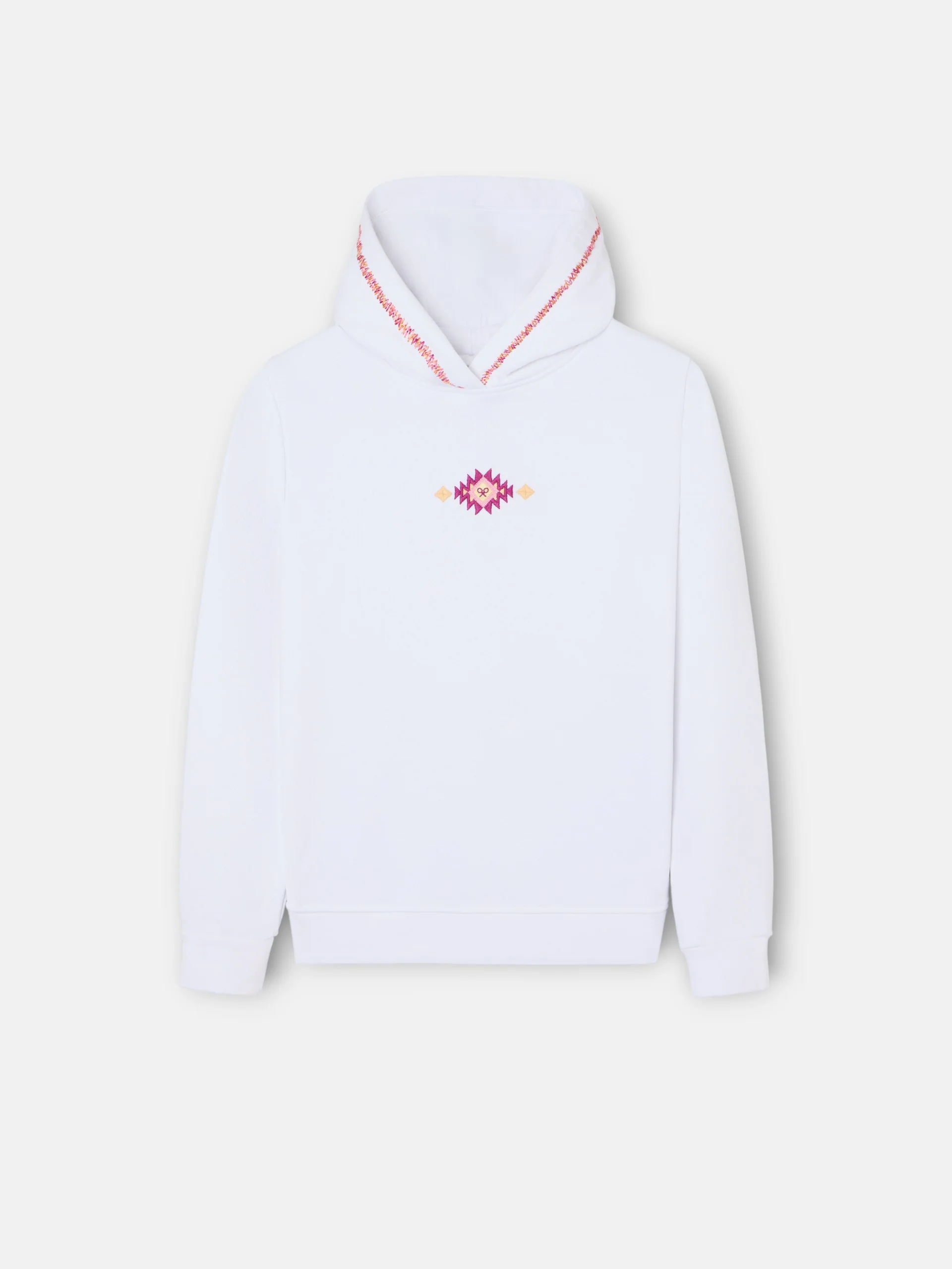 Sudadera girl capucha raqueta etnica blanca - Image 7