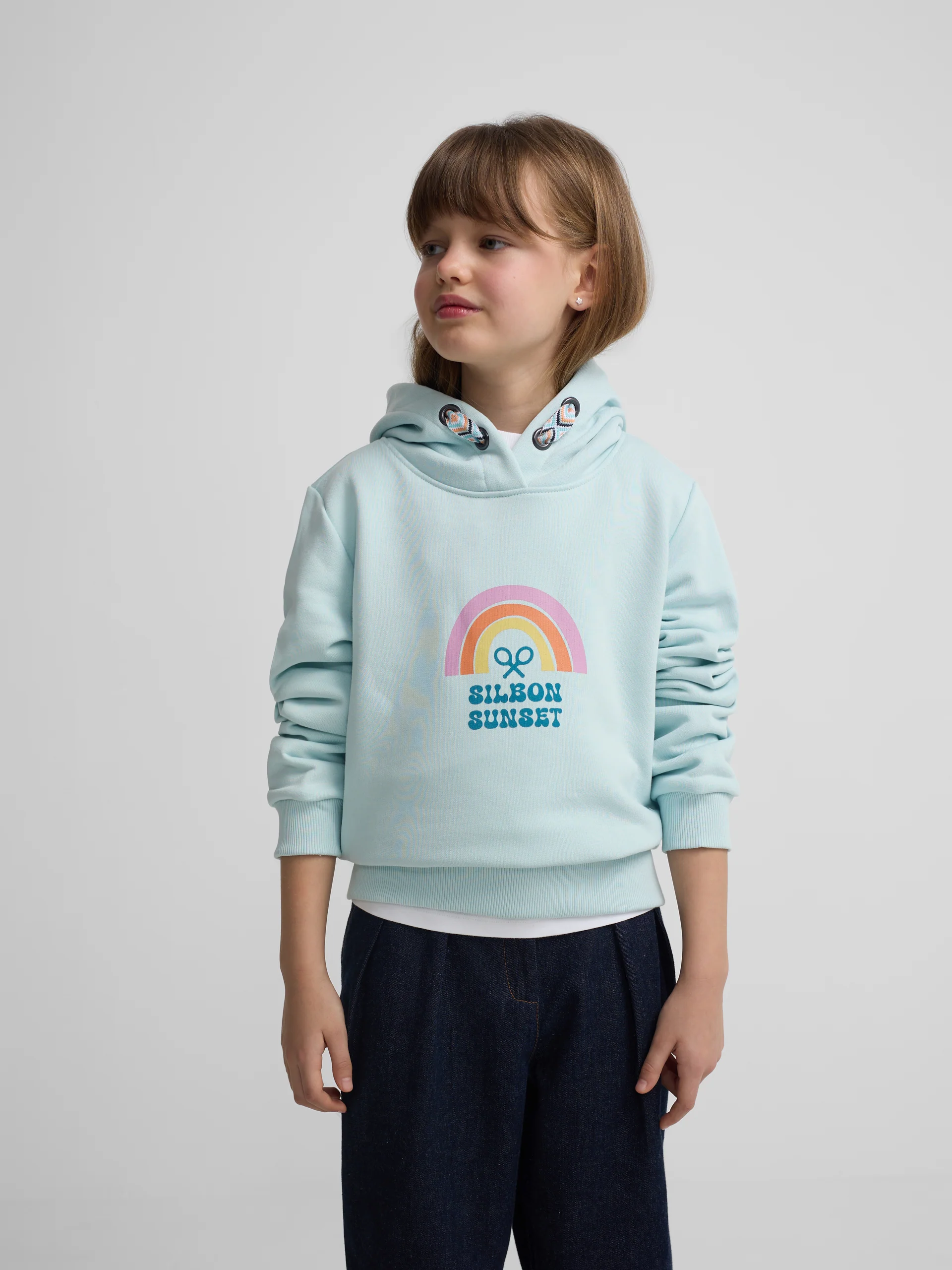 Sudadera girl capucha silbon sunset celeste - Image 3