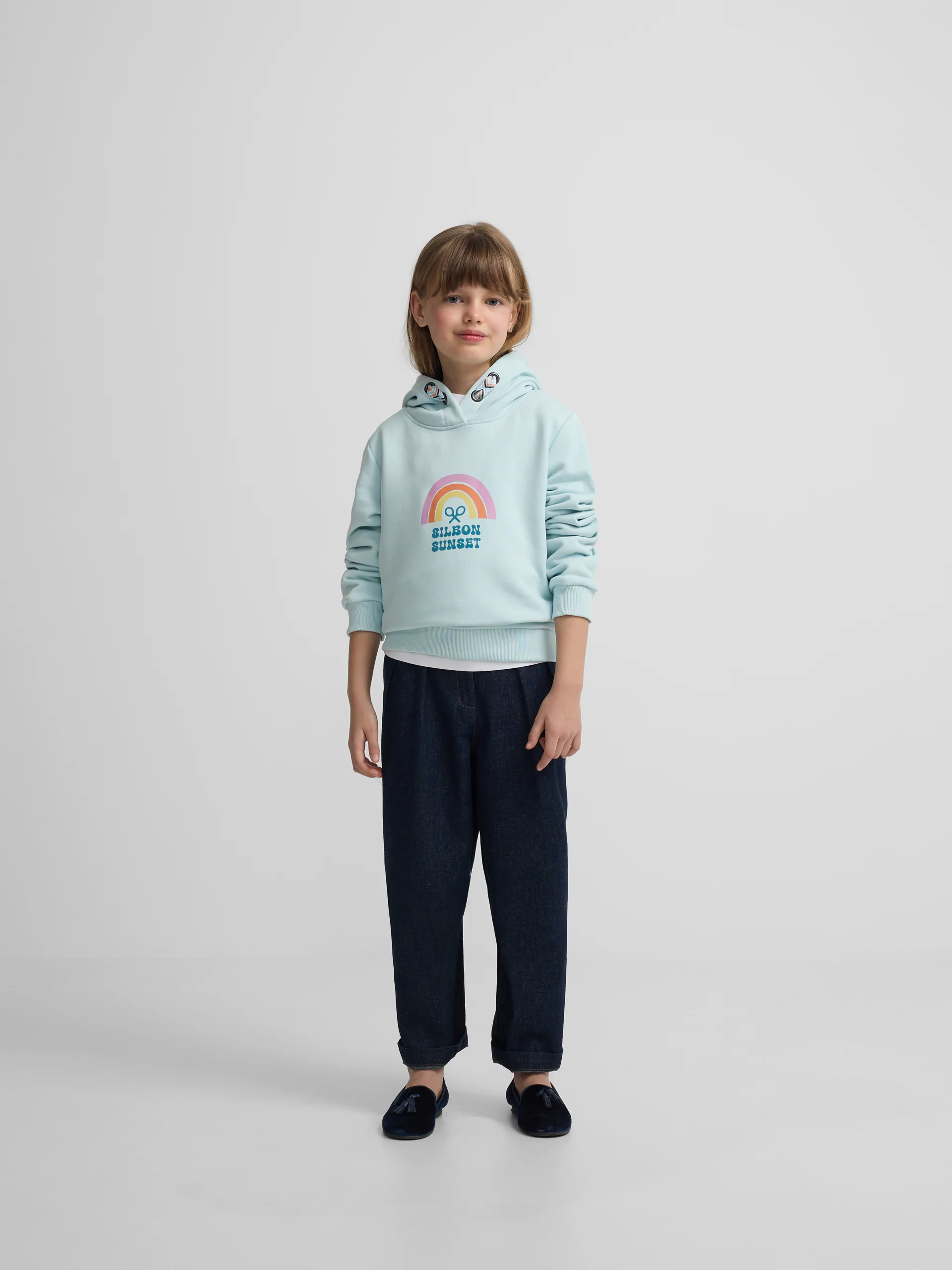 Sudadera girl capucha silbon sunset celeste - Image 4