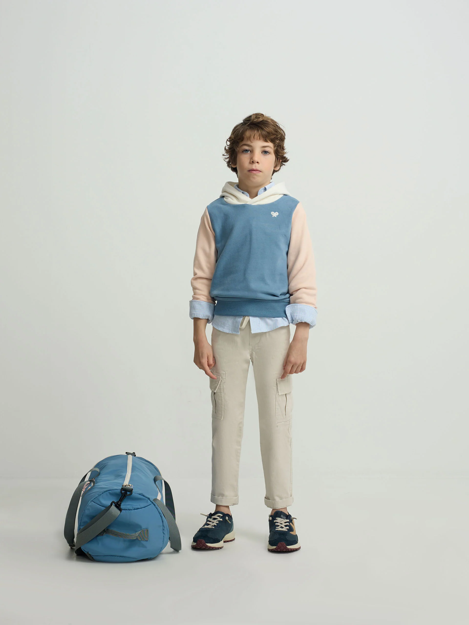 Sudadera kids capucha raqueta etnica azul - Image 4