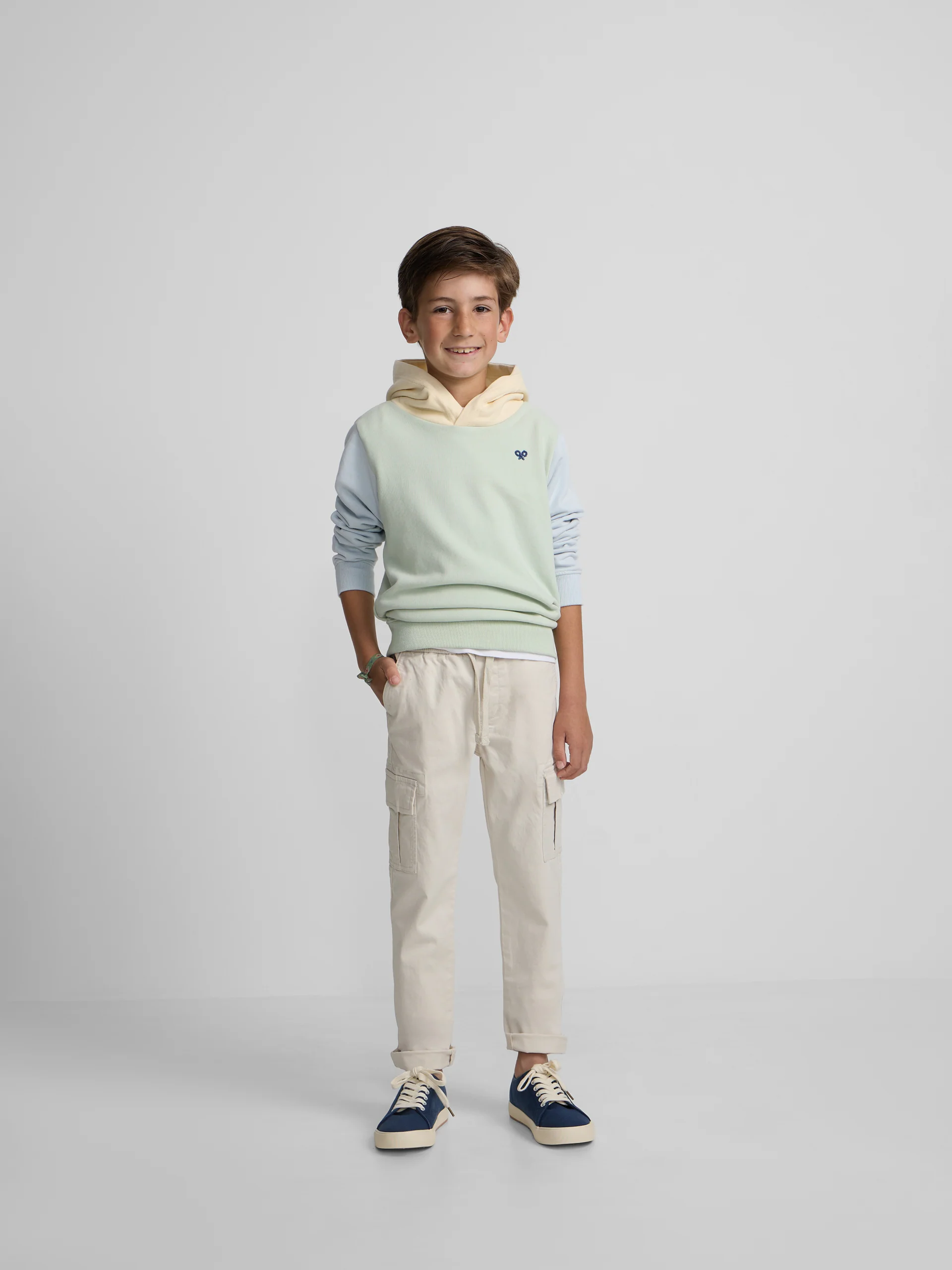 Sudadera kids capucha raqueta etnica verde - Image 3
