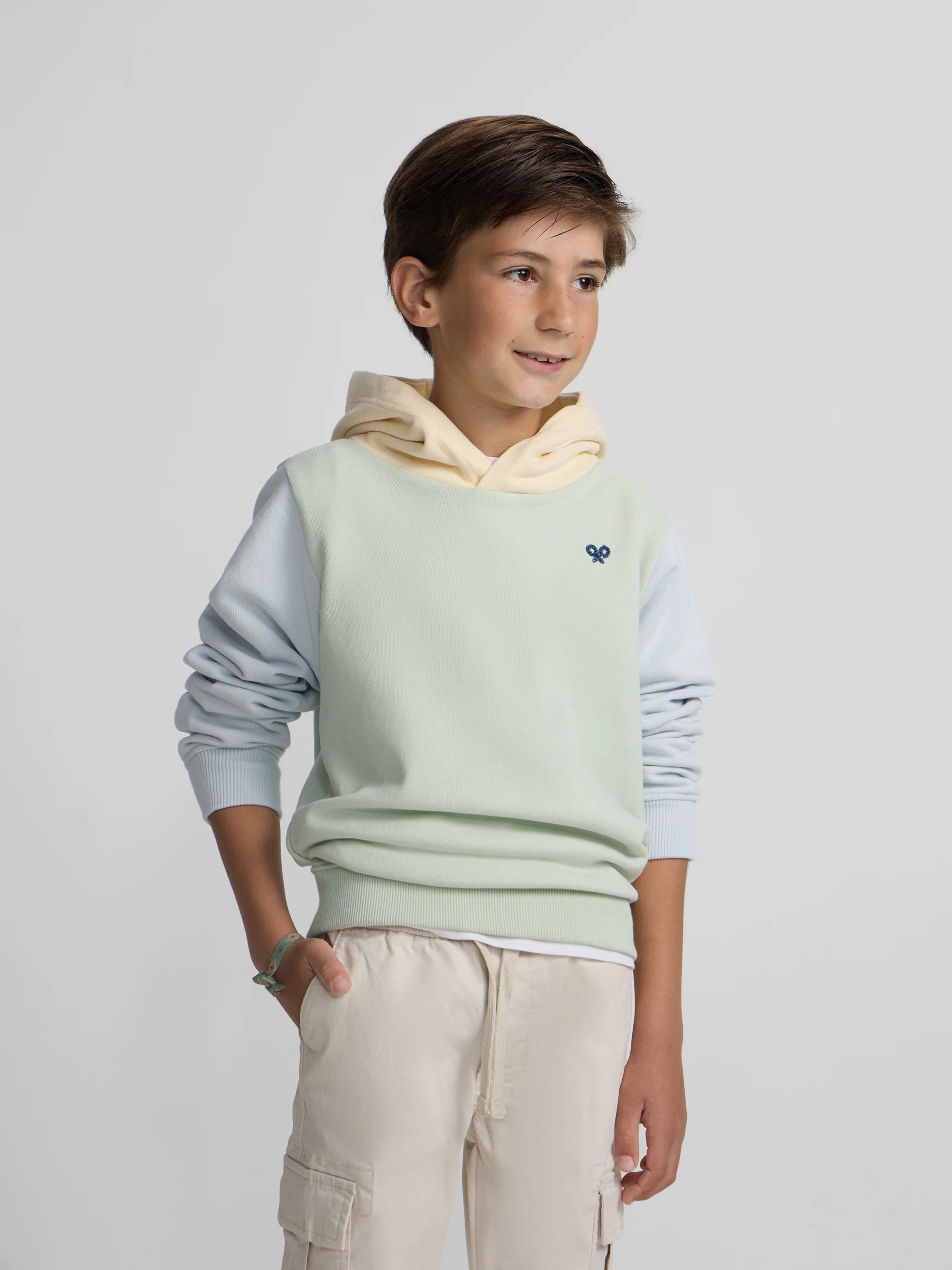 Sudadera kids capucha raqueta etnica verde - Image 4