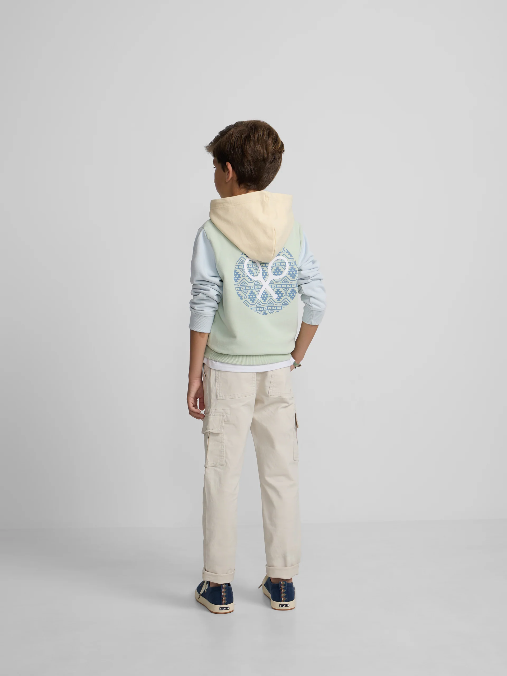 Sudadera kids capucha raqueta etnica verde - Image 6