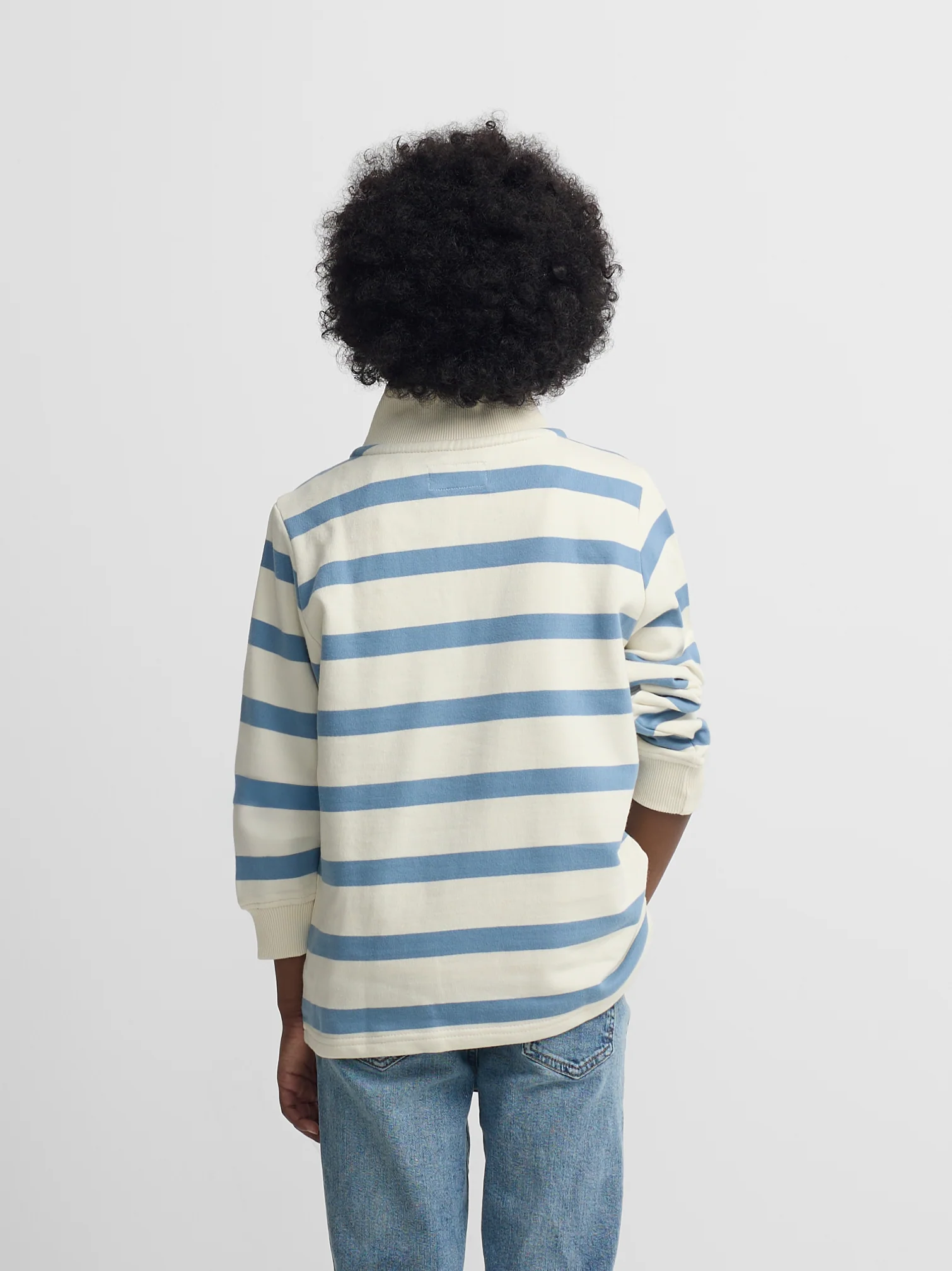 Sudadera kids media cremallera rayas azul - Image 5