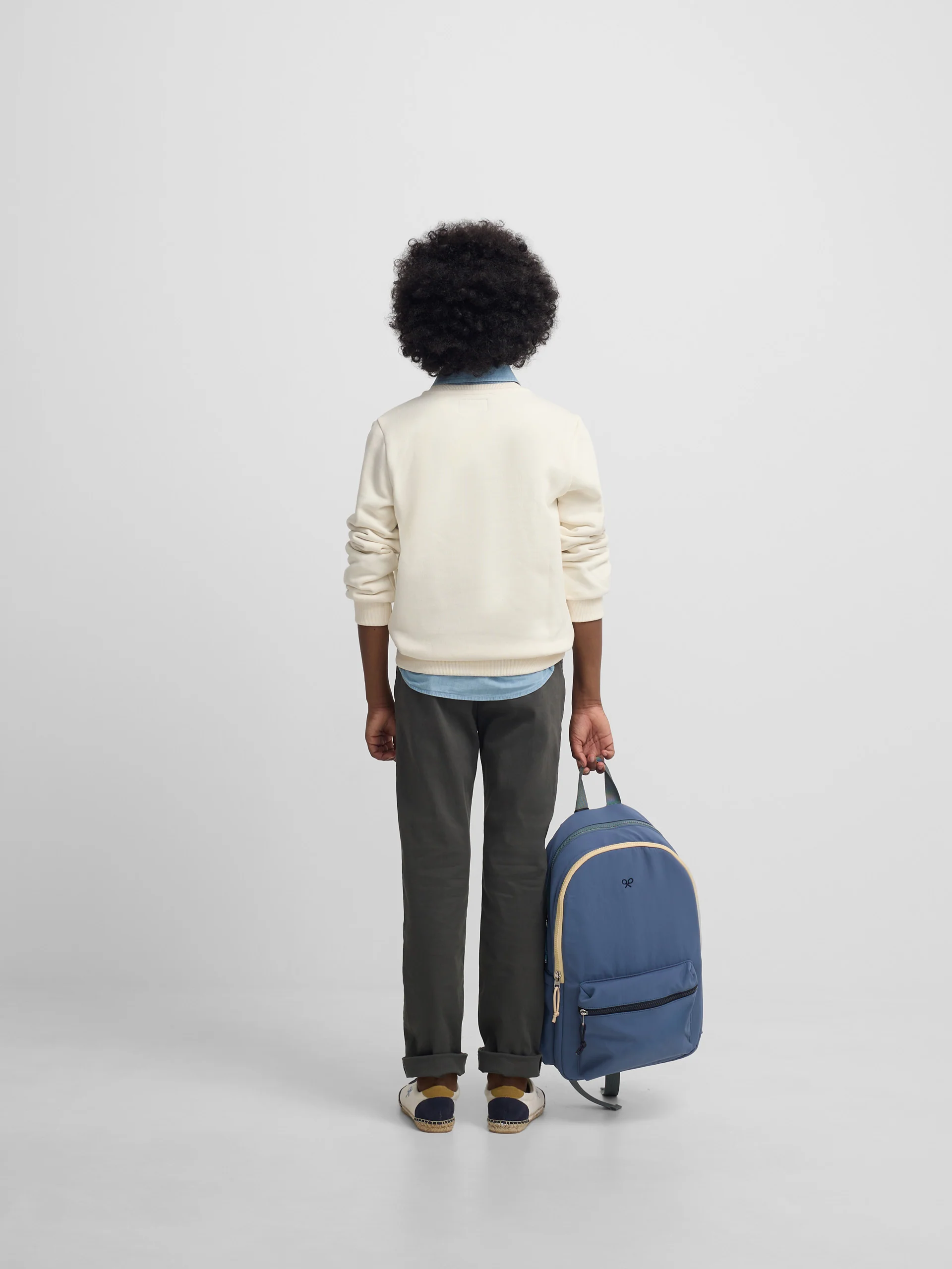 Sudadera kids minilogo crema - Image 5