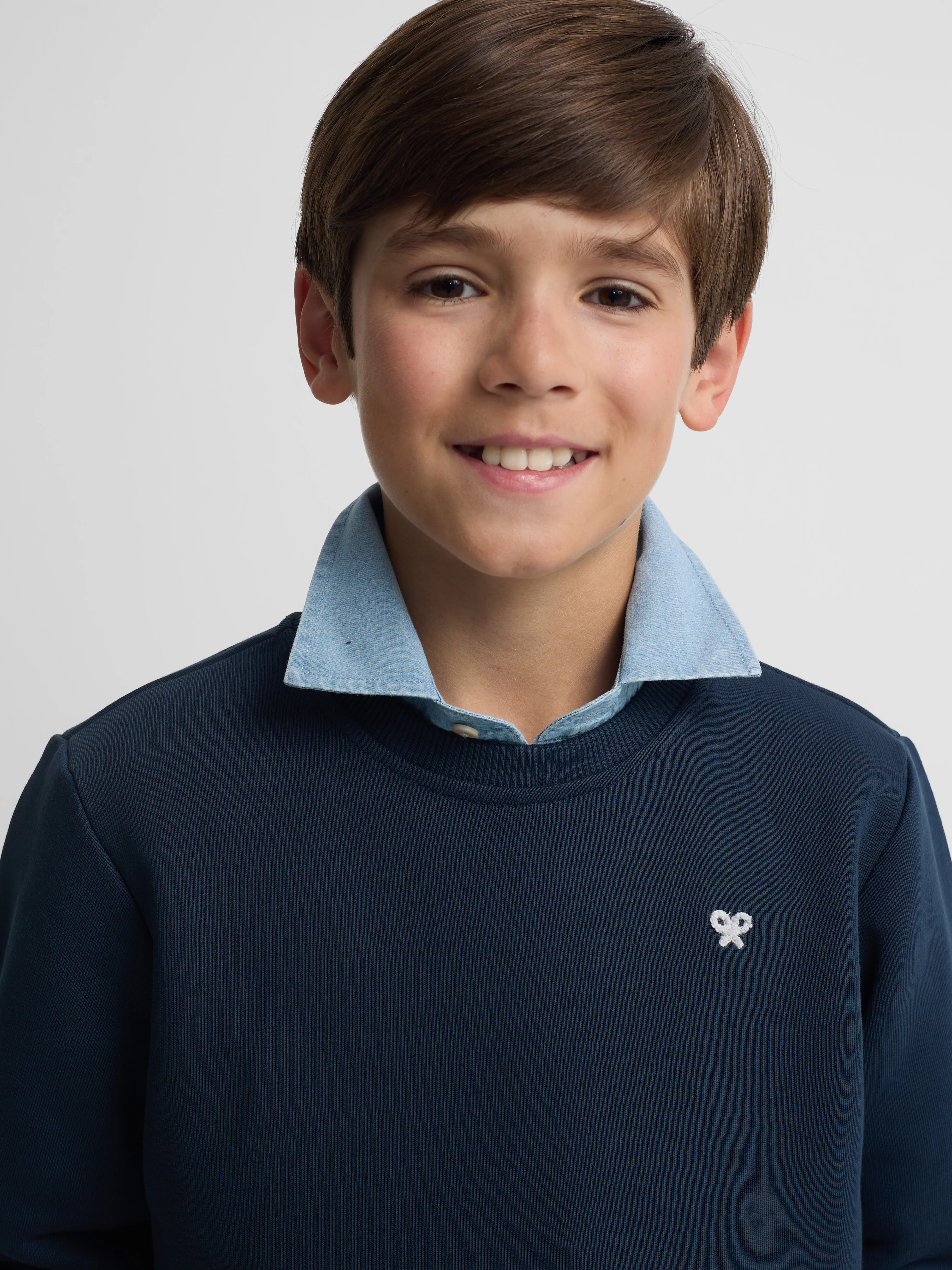 Sudadera kids minilogo rizo azul marino - Image 3
