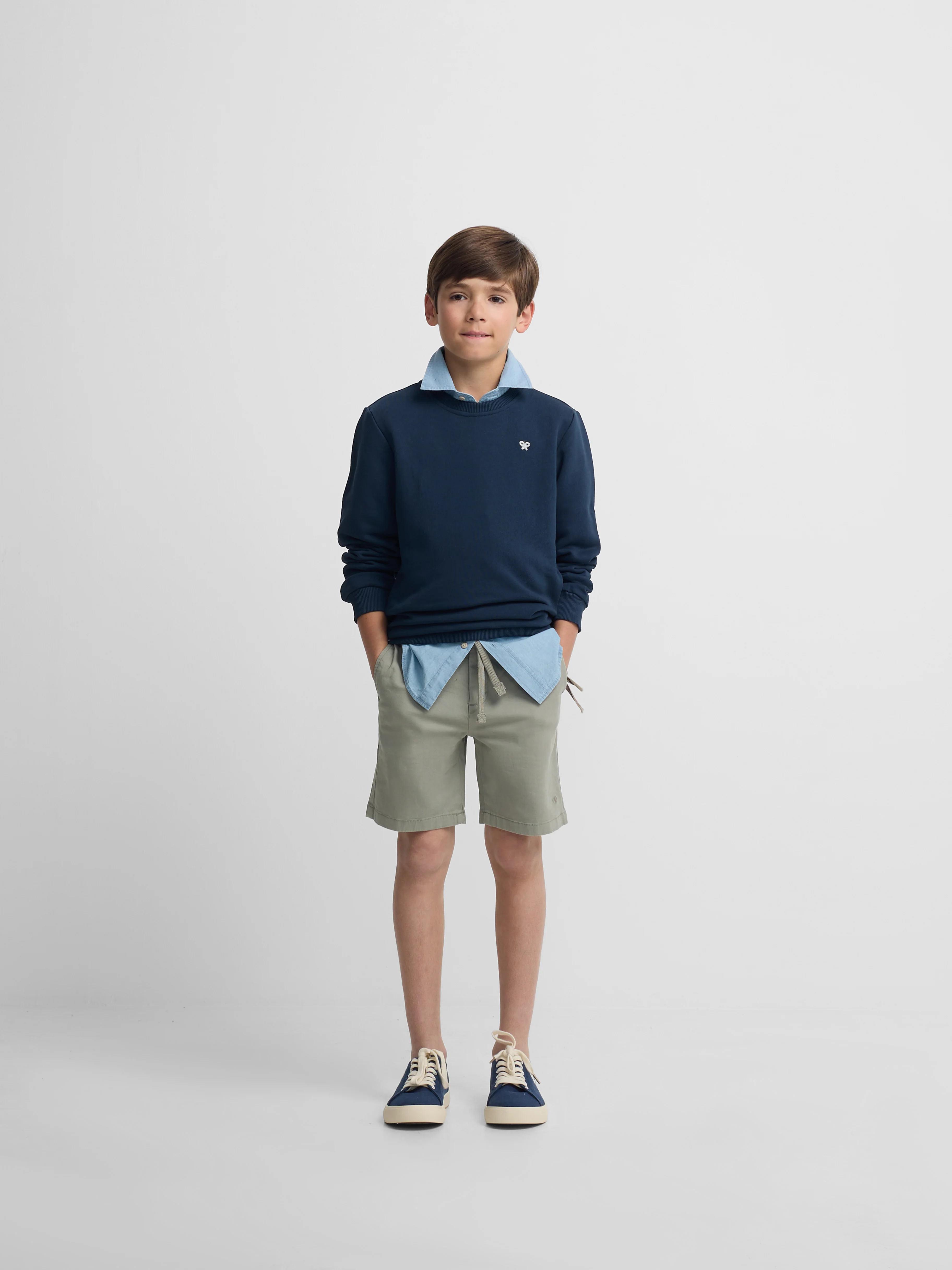 Sudadera kids minilogo rizo azul marino - Image 4