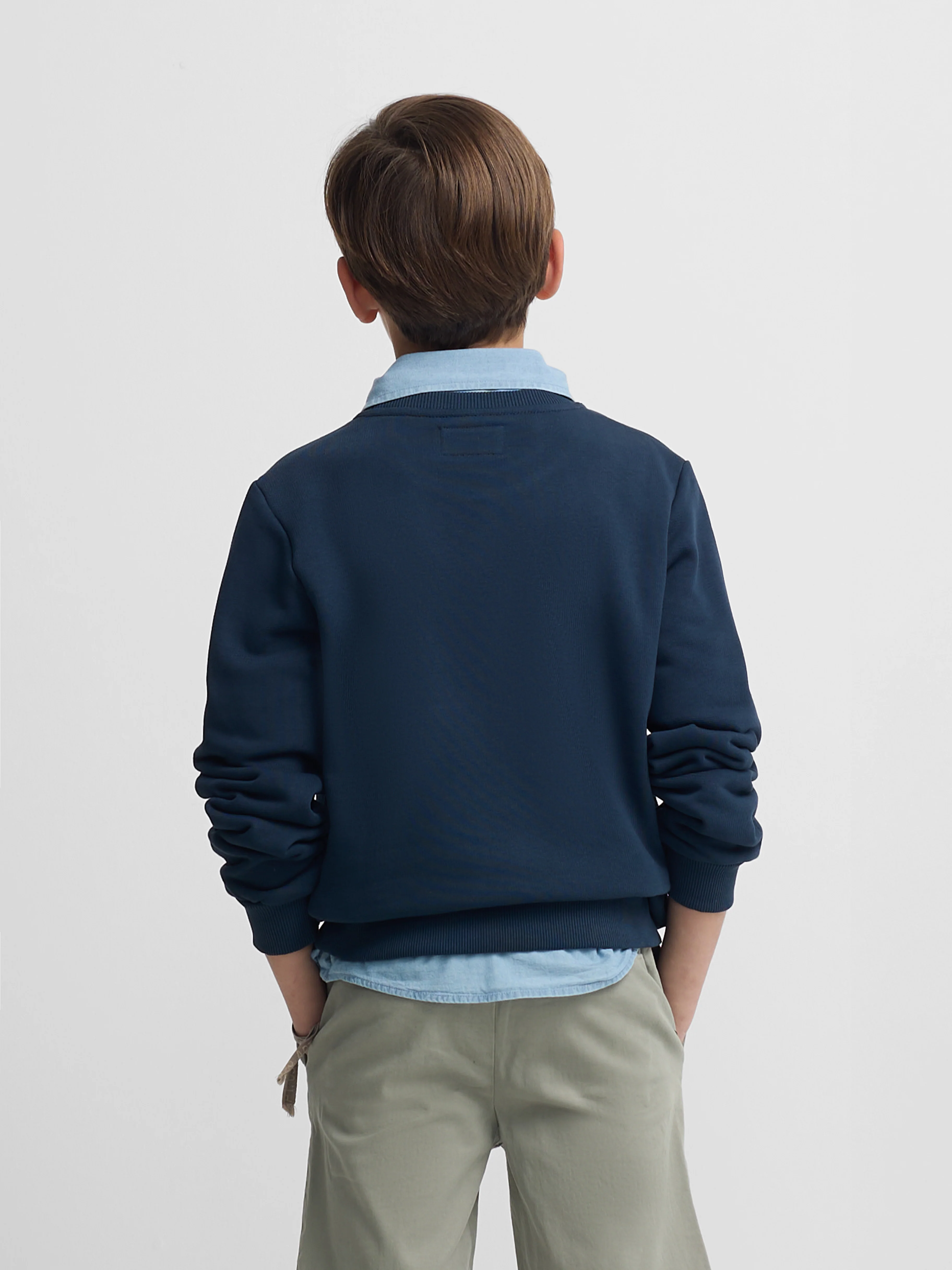 Sudadera kids minilogo rizo azul marino - Image 6