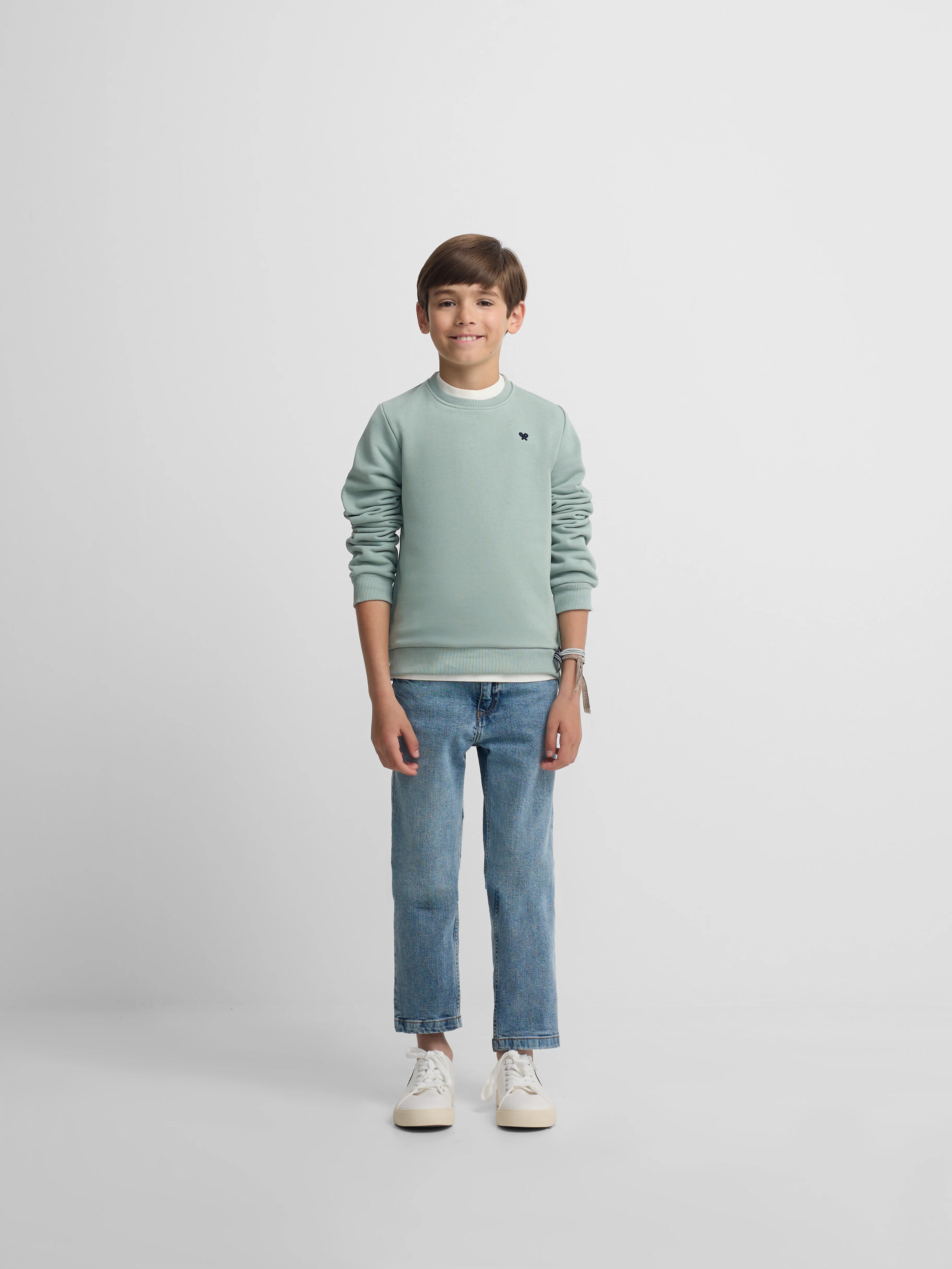 Sudadera kids minilogo verde - Image 4