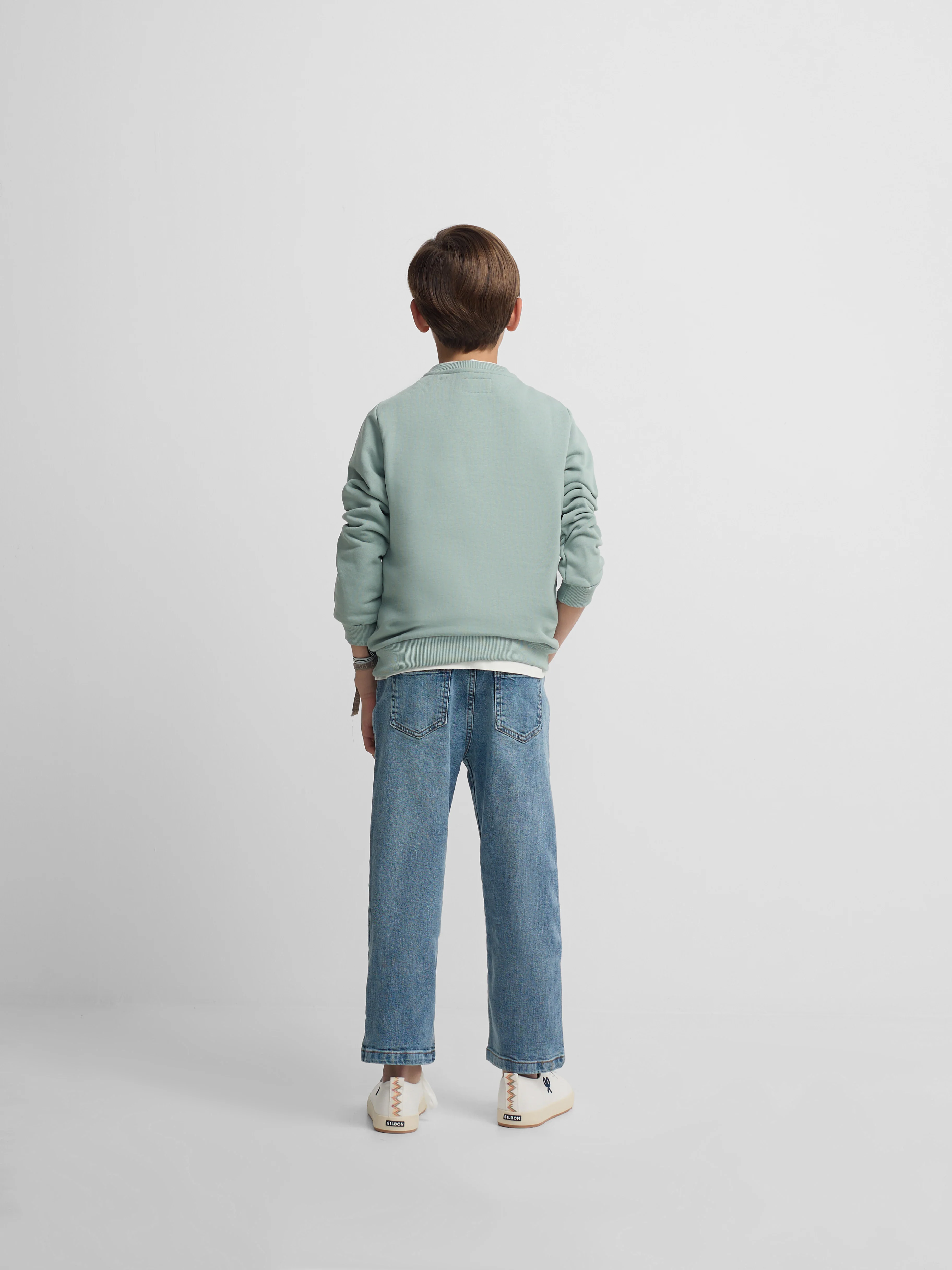Sudadera kids minilogo verde - Image 5