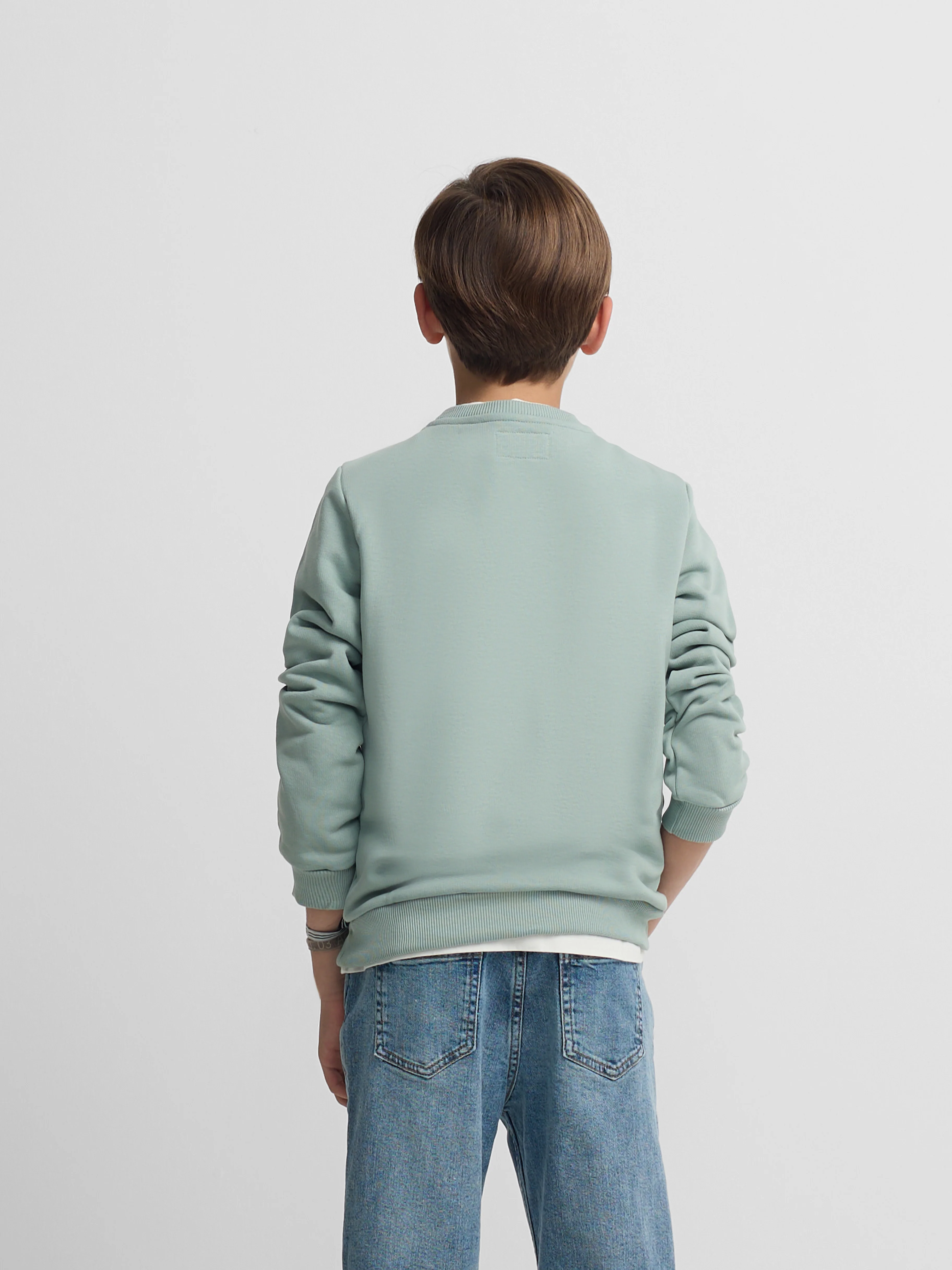 Sudadera kids minilogo verde - Image 6