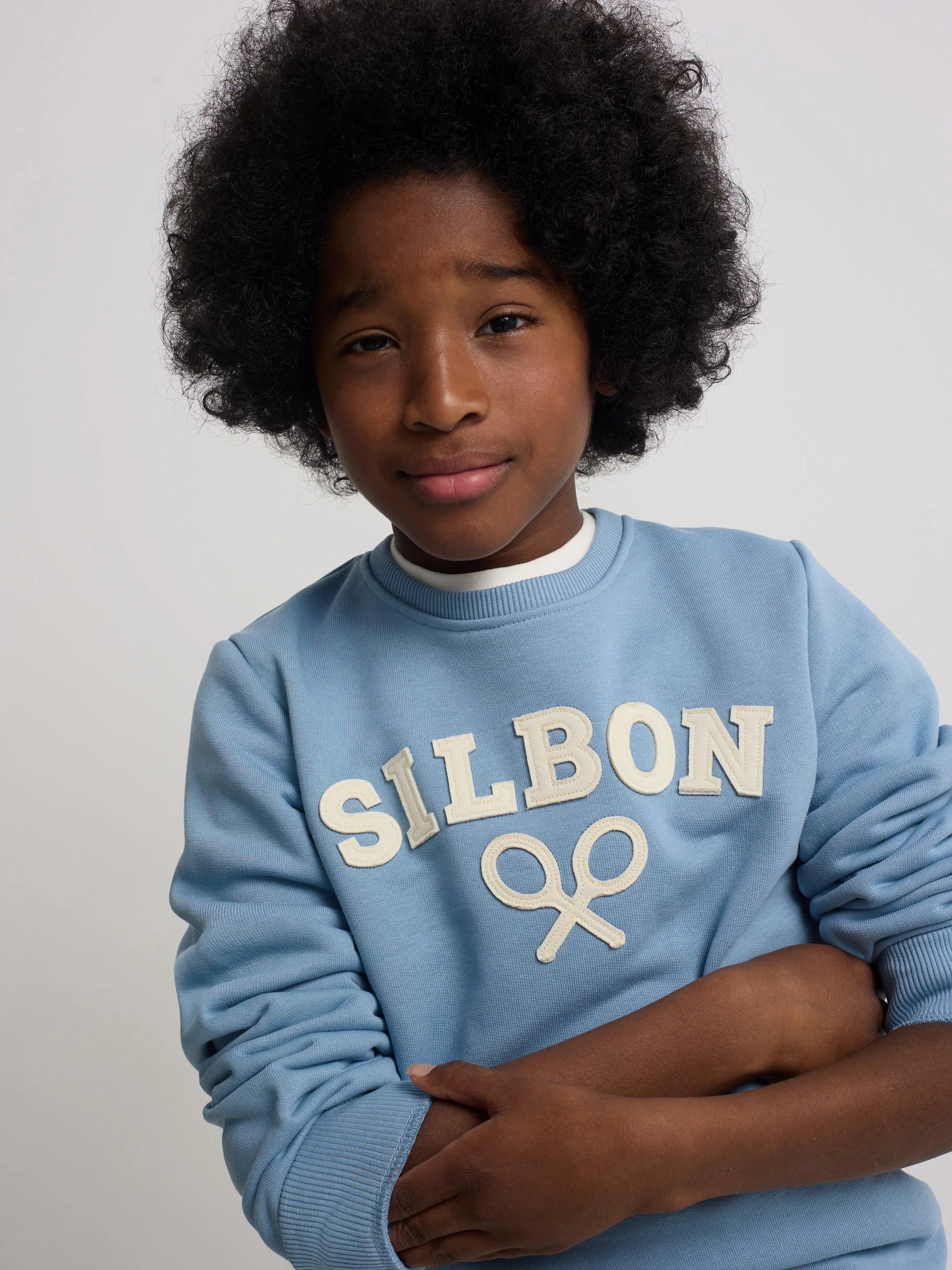 Sudadera kids Silbon raqueta media azul indigo - Image 3