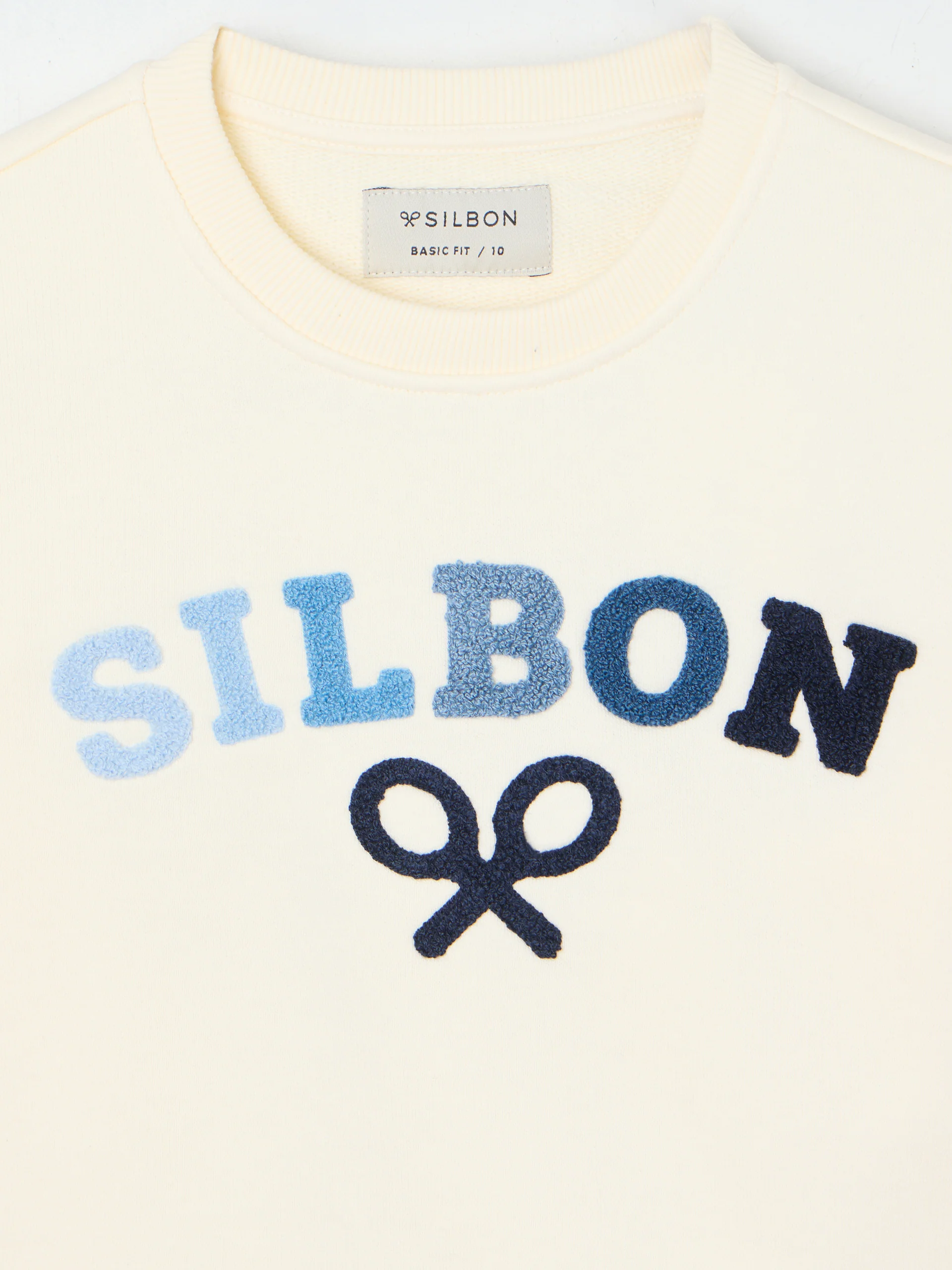Sudadera kids Silbon raqueta media multicolor crema - Image 2