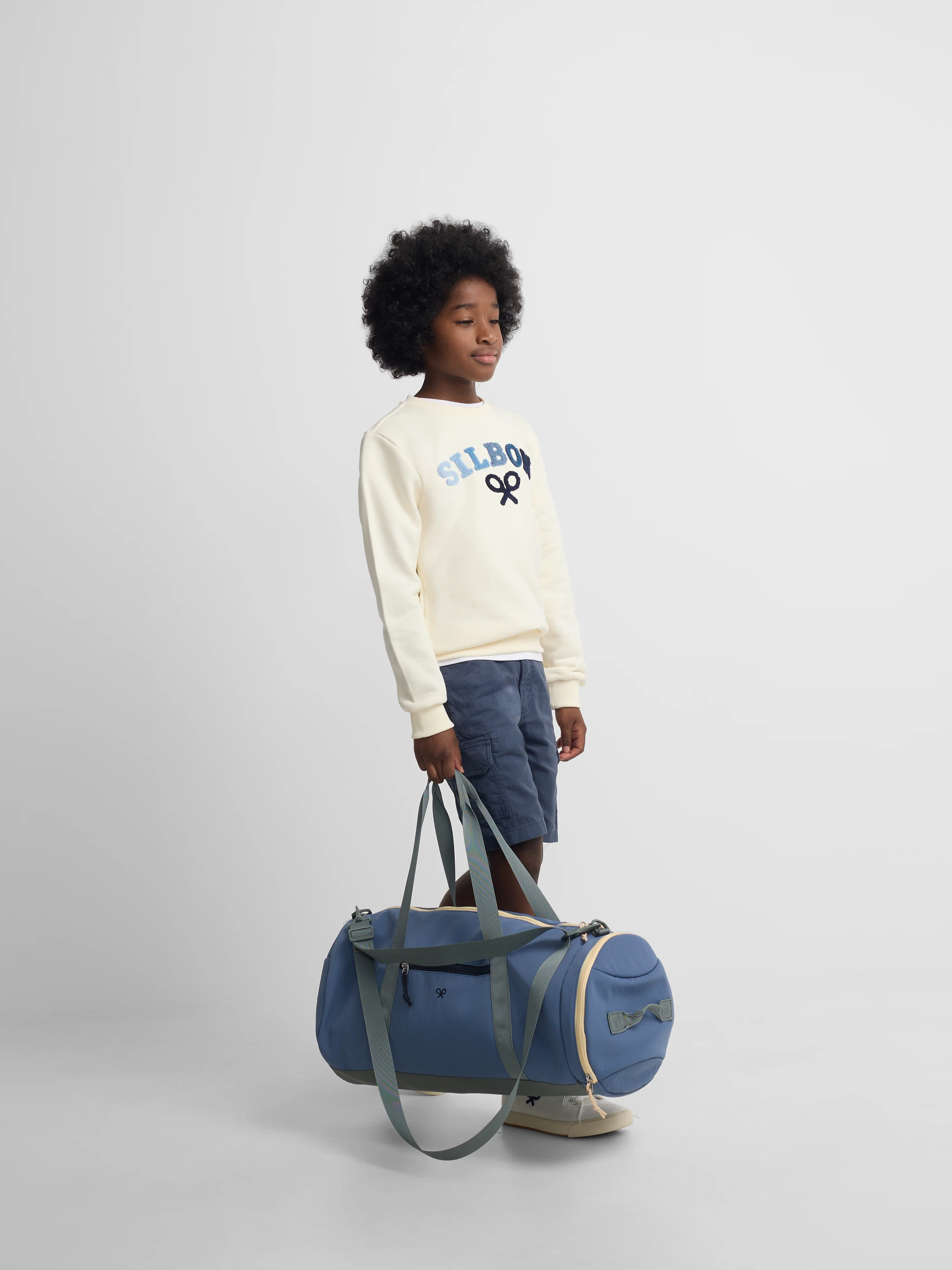 Sudadera kids Silbon raqueta media multicolor crema - Image 3